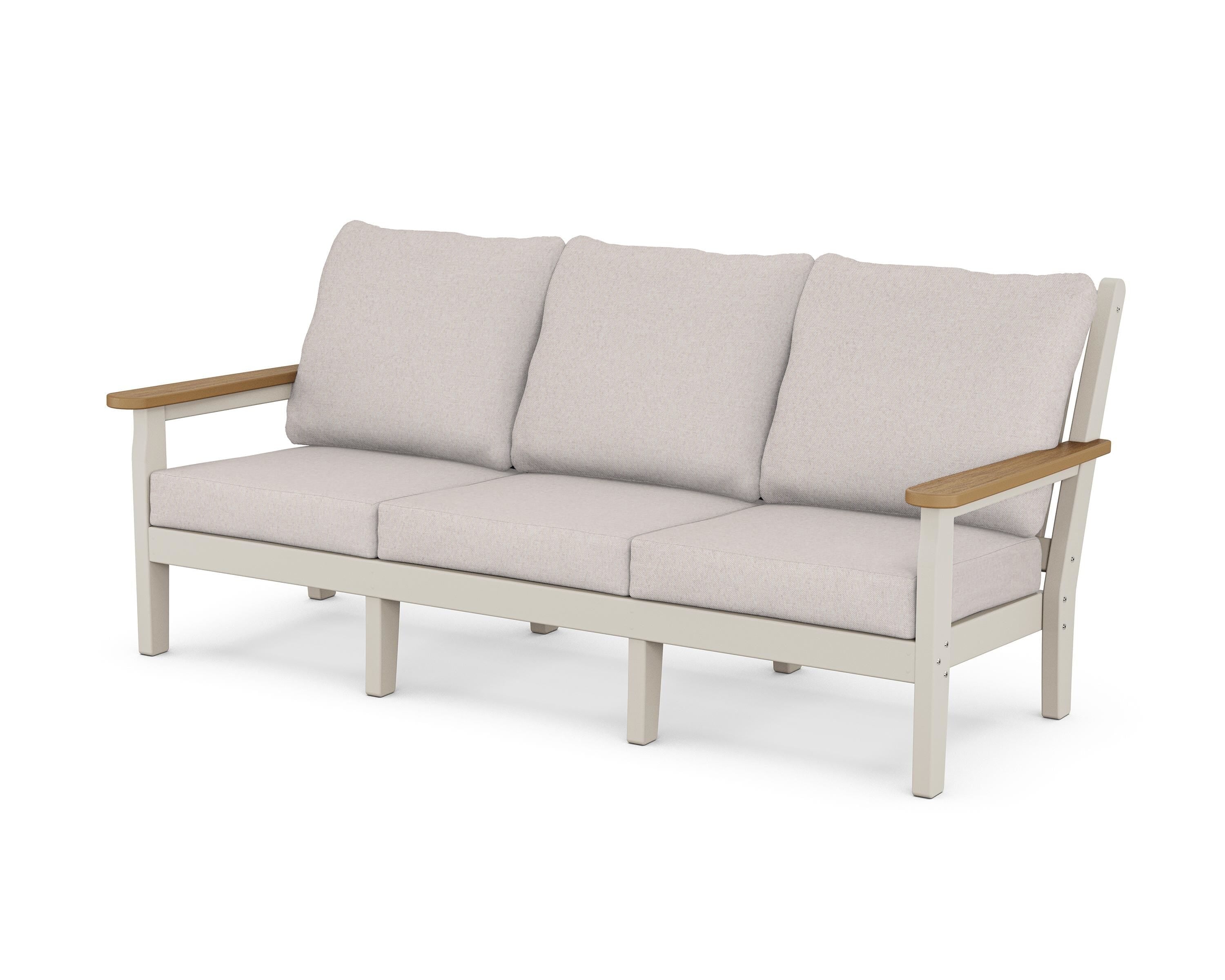 POLYWOOD® Chippendale Deep Seating Sofa in Sand / Natural / Dune Burlap