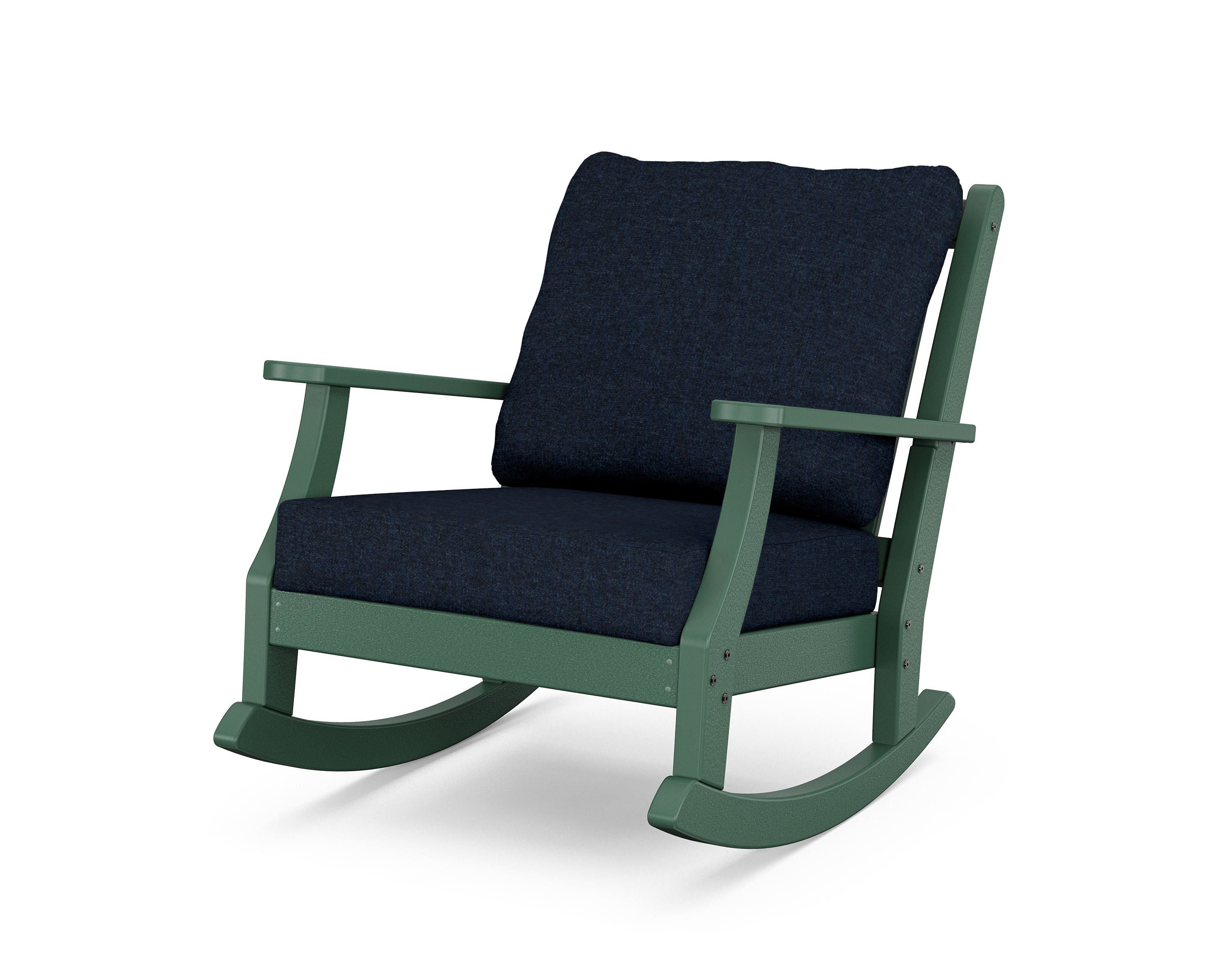 Country Living Wovendale Deep Seating Rocking Chair in Green / Marine Indigo