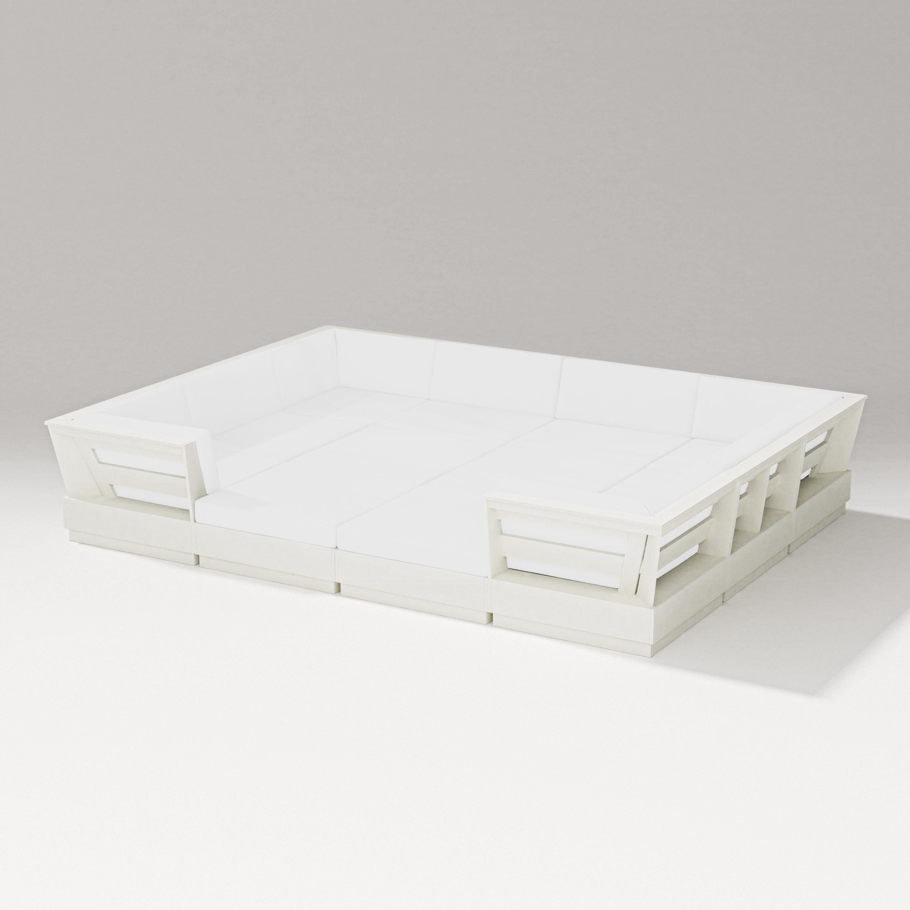 PW Designer Series Elevate 12-Piece Pit Sectional in Vintage White / Natural