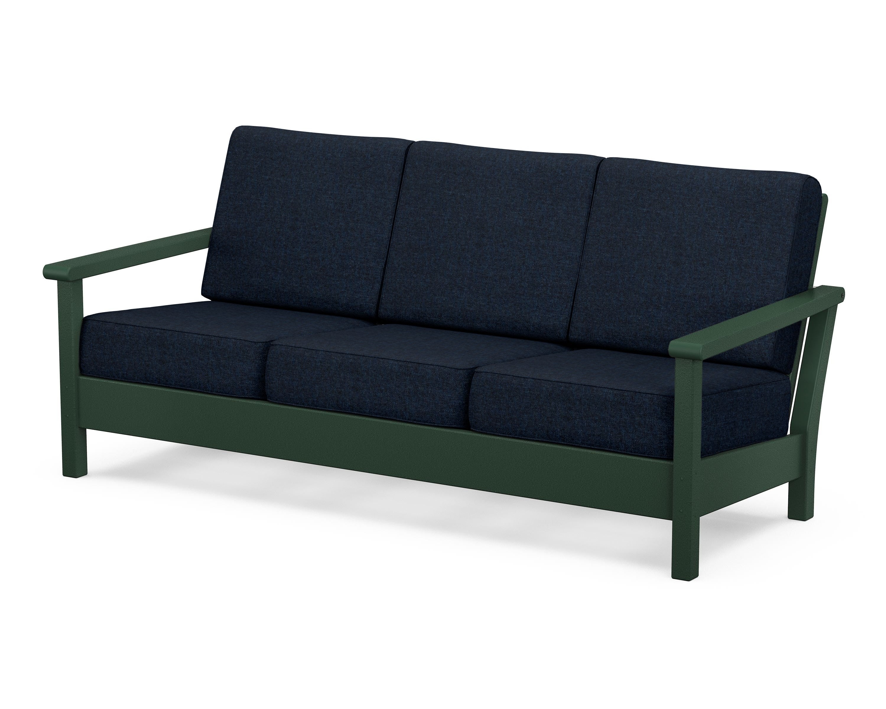 POLYWOOD® Harbour Deep Seating Sofa in Green / Marine Indigo