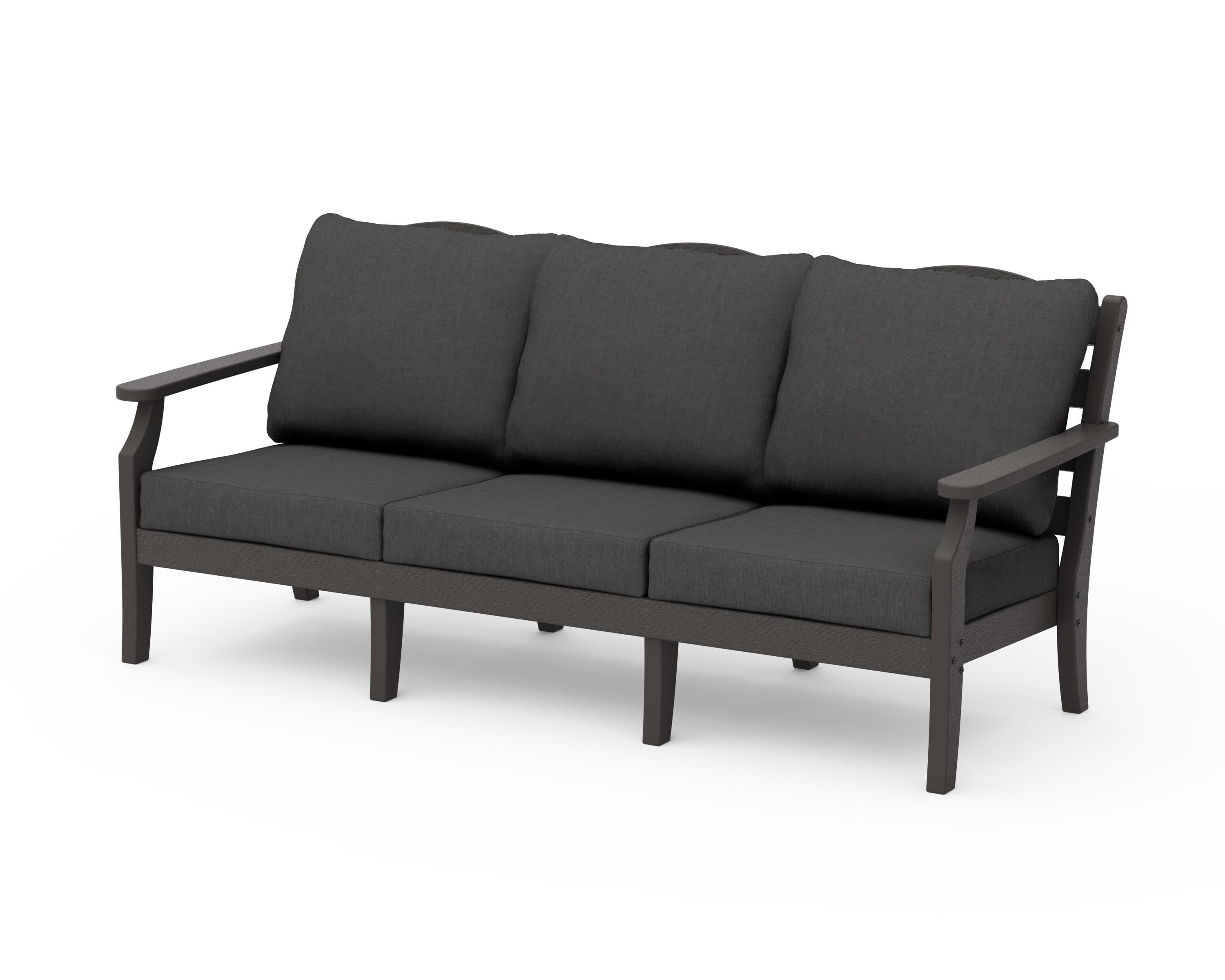 Draper James™ by POLYWOOD® Savannah Deep Seating Sofa in Vintage Coffee / Spectrum Carbon
