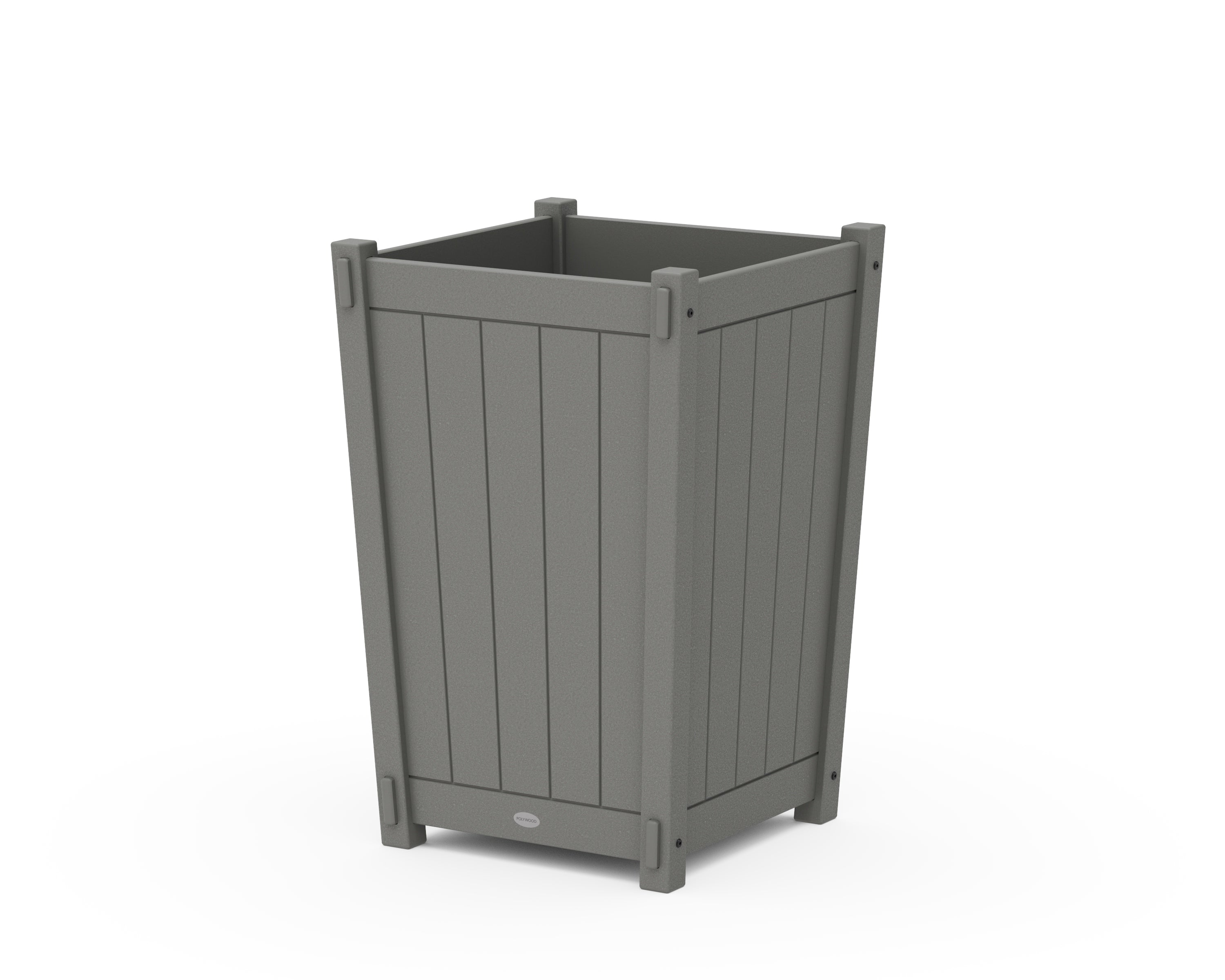 POLYWOOD® Vineyard Large Tapered Square Planter Box in Slate Grey