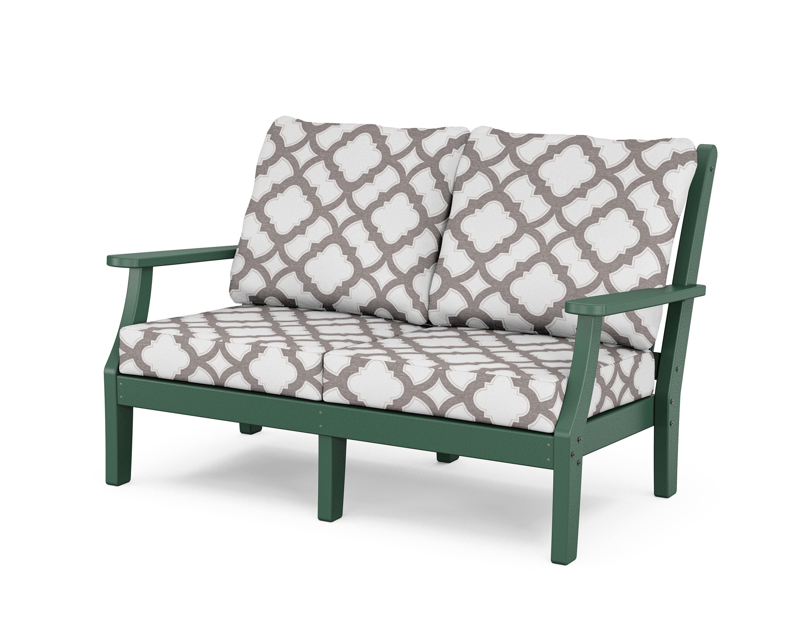Country Living Wovendale Deep Seating Loveseat in Green / Trellis Grey Mist