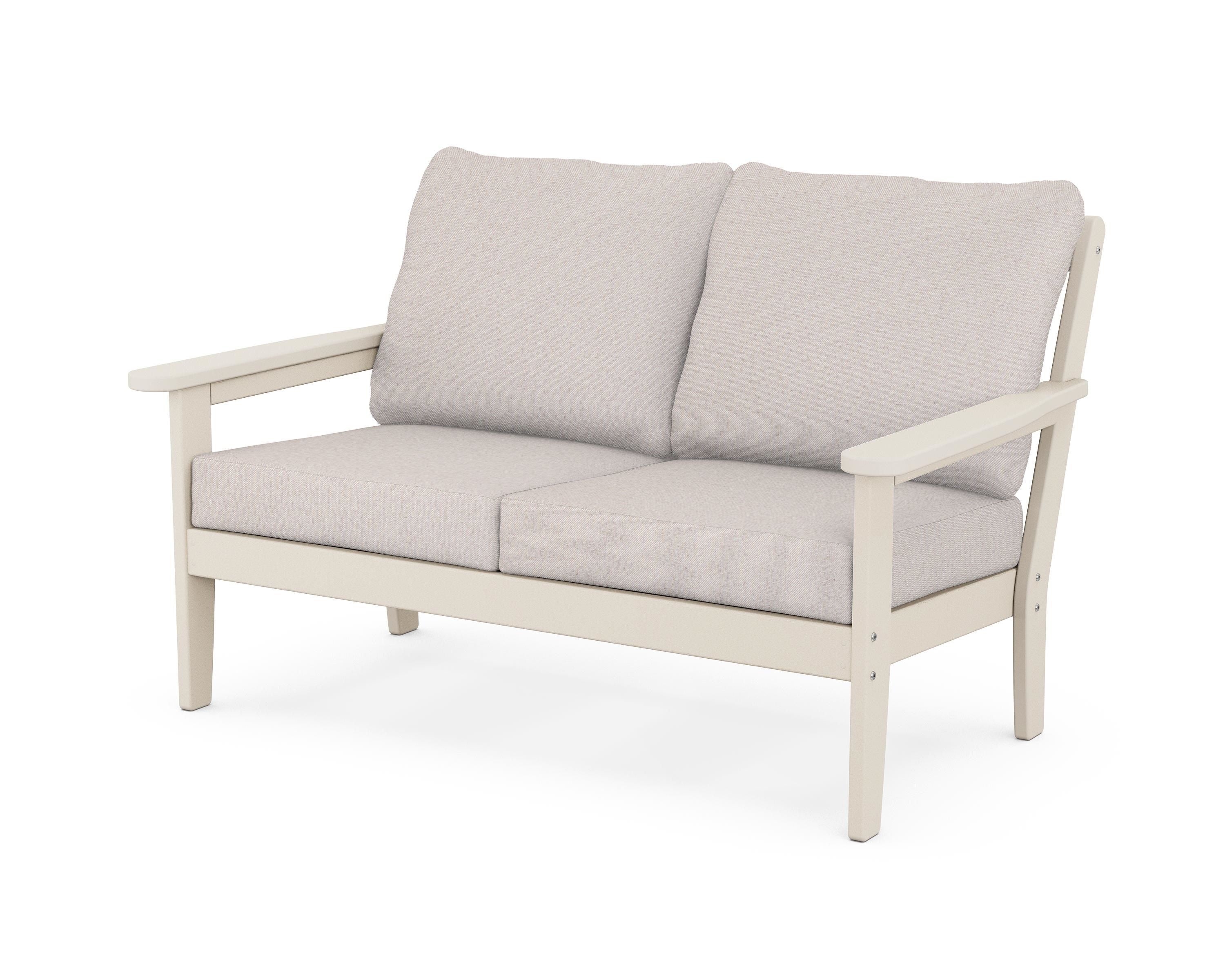 Country Living Cottage Deep Seating Loveseat in Sand / Dune Burlap