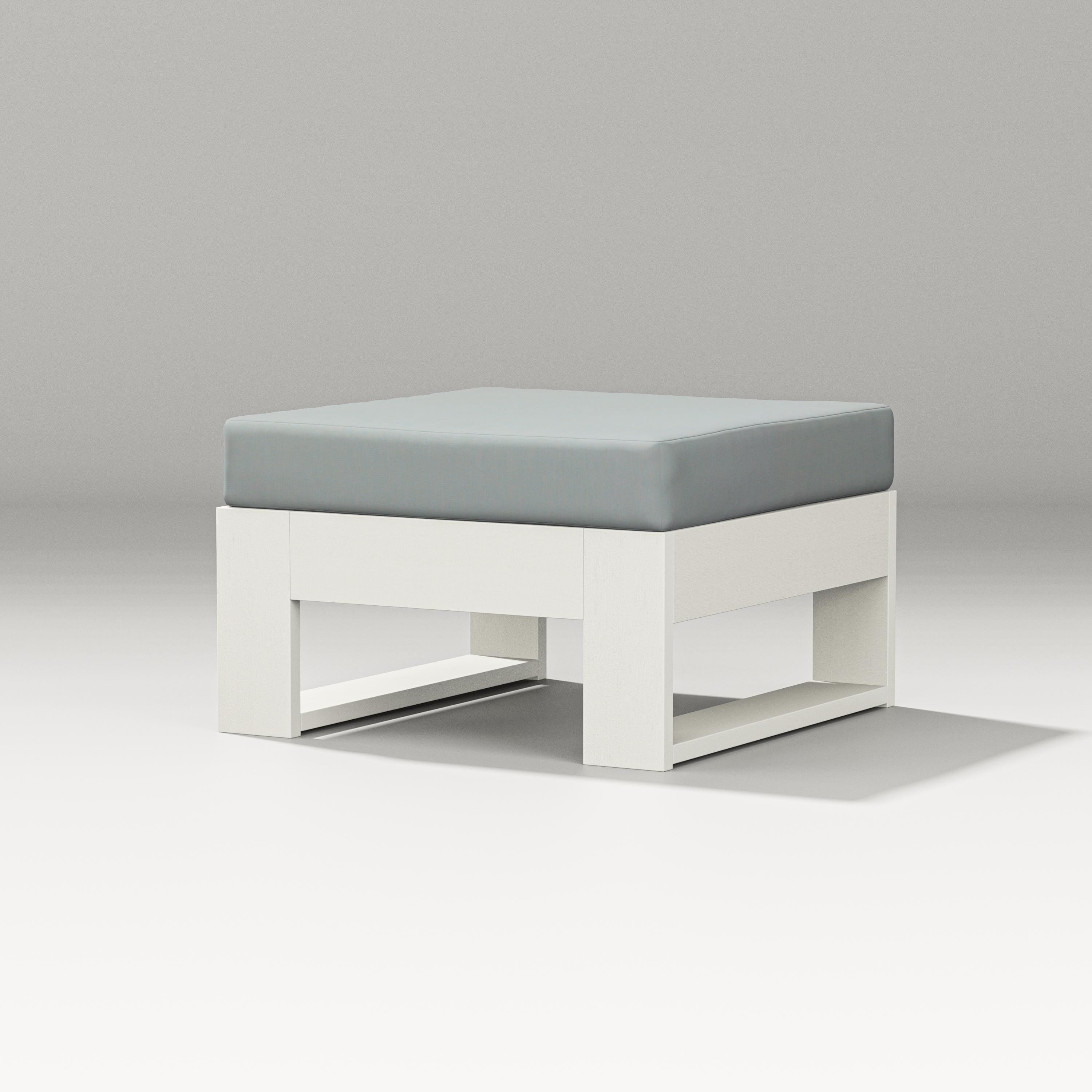 PW Designer Series Latitude Lounge Ottoman in Vintage White / Spa