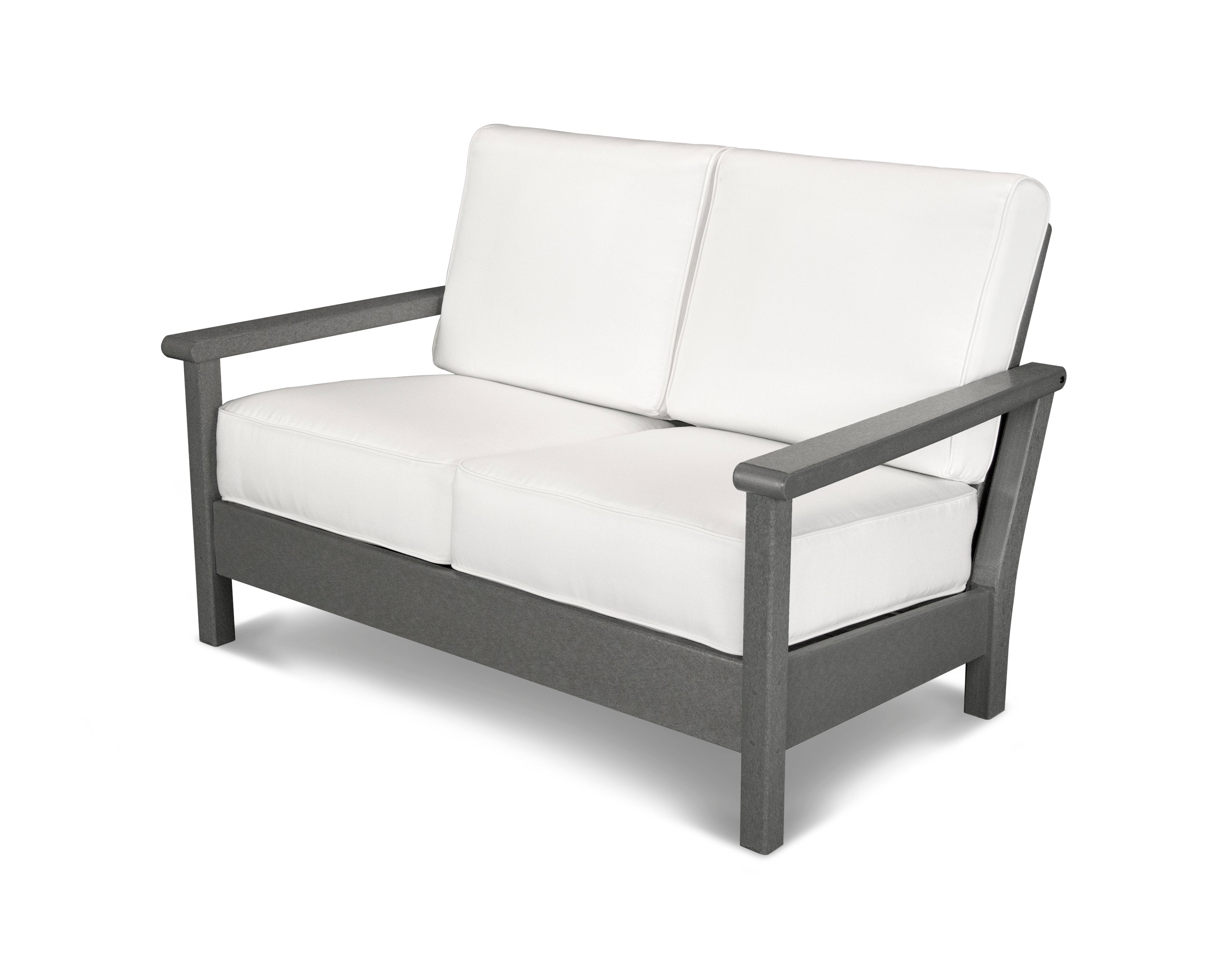 POLYWOOD® Harbour Deep Seating Loveseat in Slate Grey / Natural