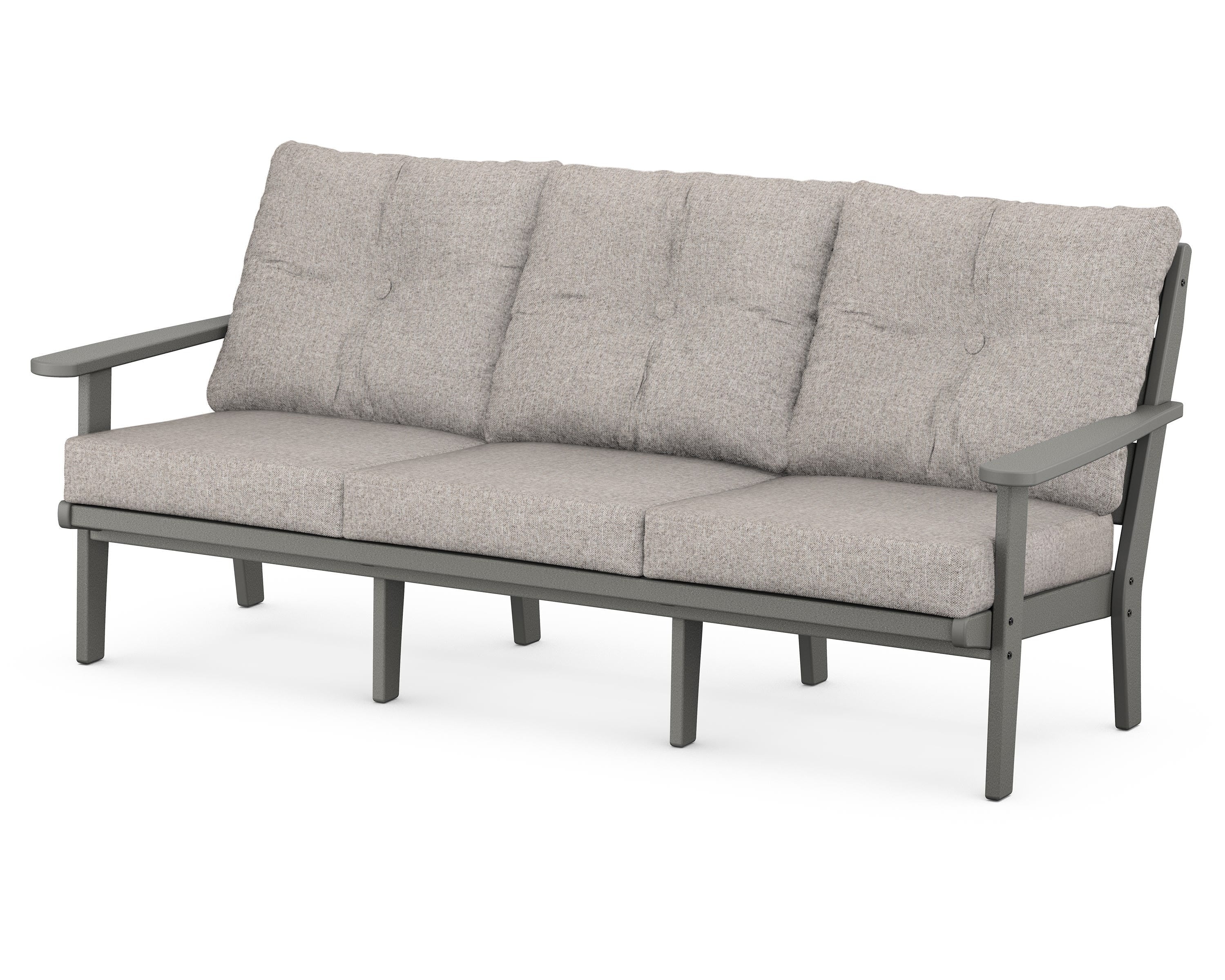 POLYWOOD® Lakeside Deep Seating Sofa in Slate Grey / Weathered Tweed