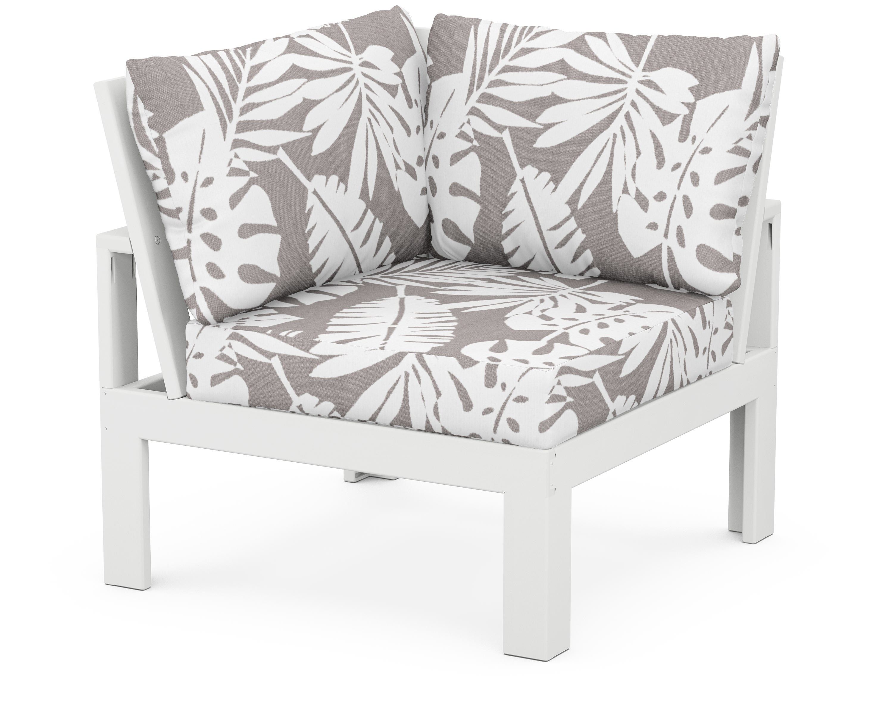 Unbranded Modular Corner Chair in White / Leaf Grey Mist