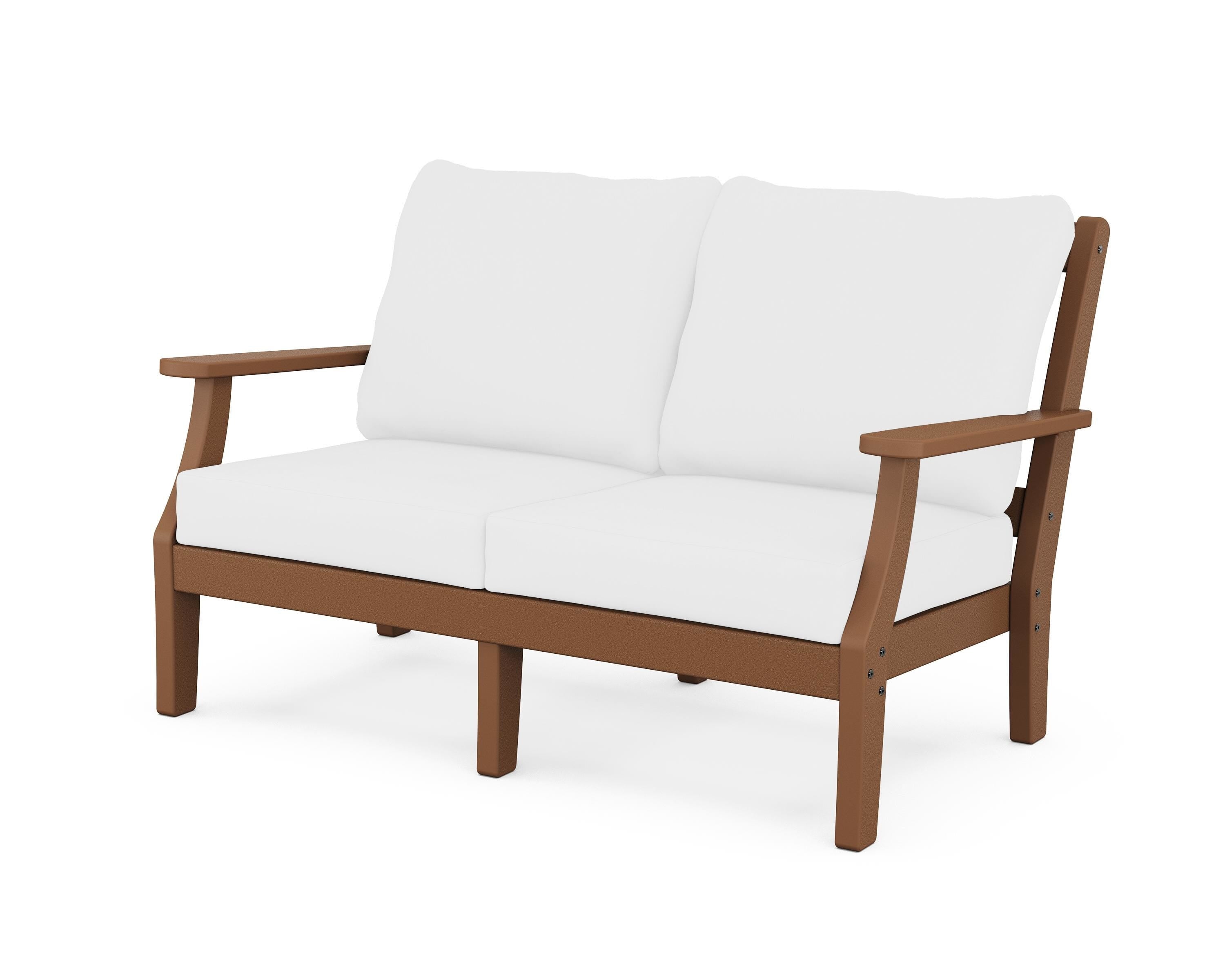 Martha Stewart by POLYWOOD® Chinoiserie Deep Seating Loveseat in Teak / Natural