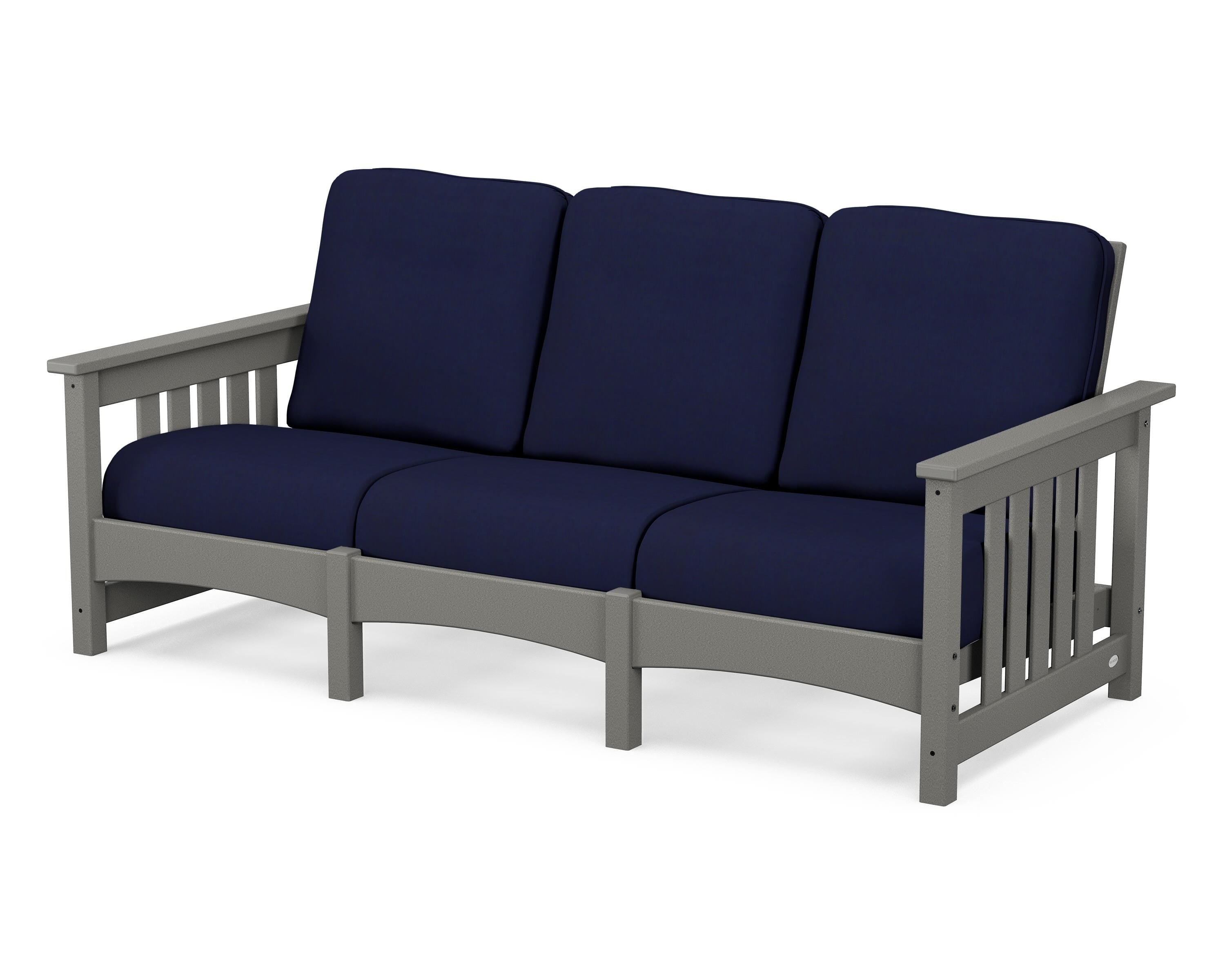 POLYWOOD® Club Mission Sofa in Slate Grey / Navy