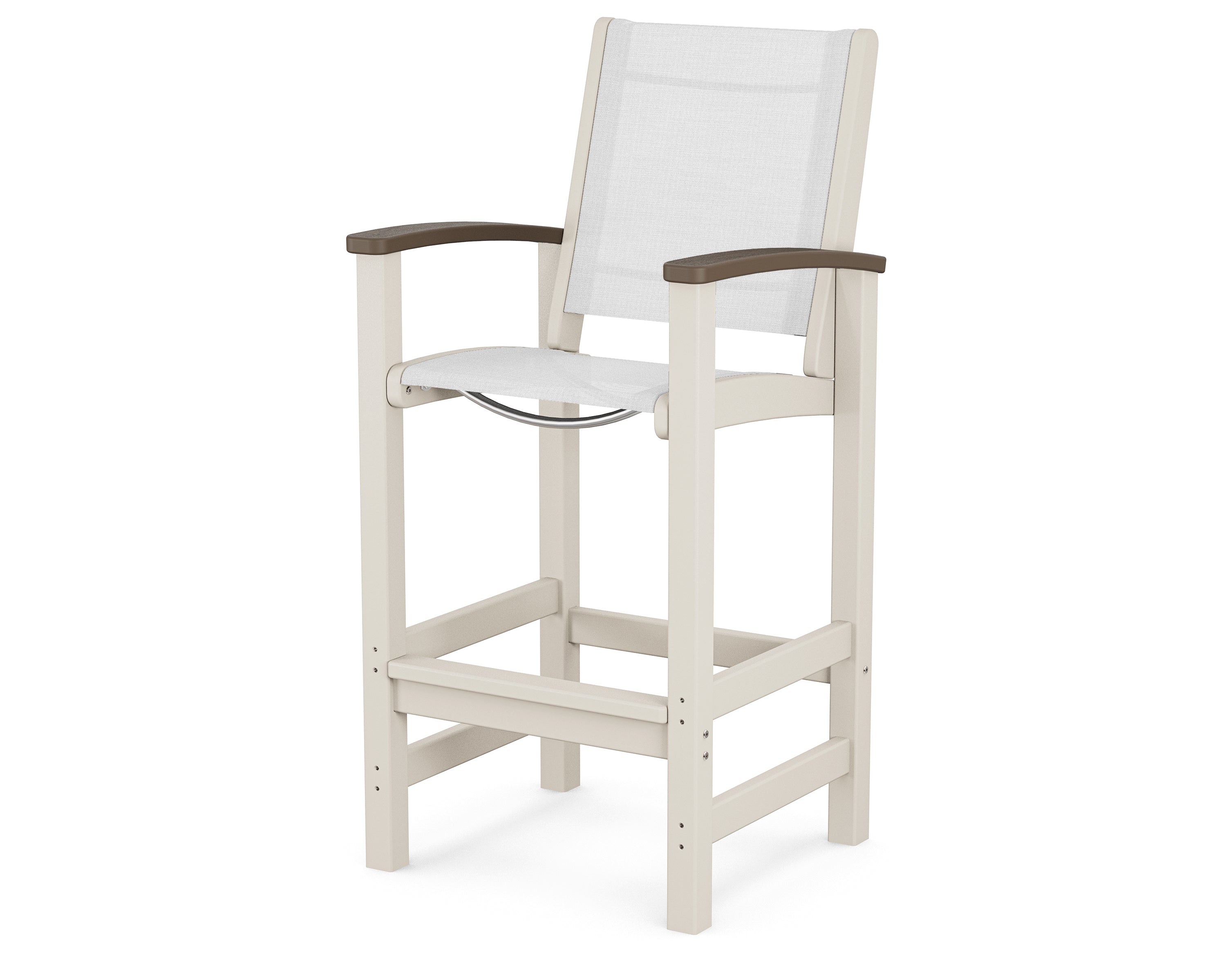 POLYWOOD® Coastal Bar Chair in Sand / Kona / White Sling