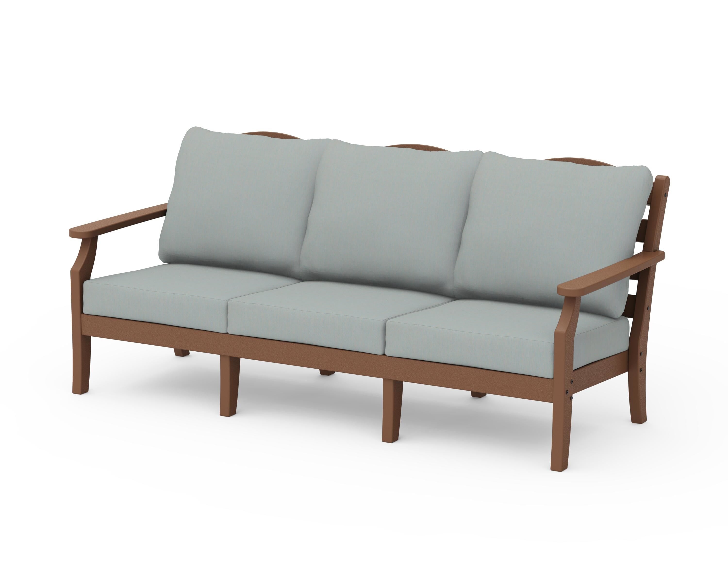 Draper James™ by POLYWOOD® Savannah Deep Seating Sofa in Teak / Spa