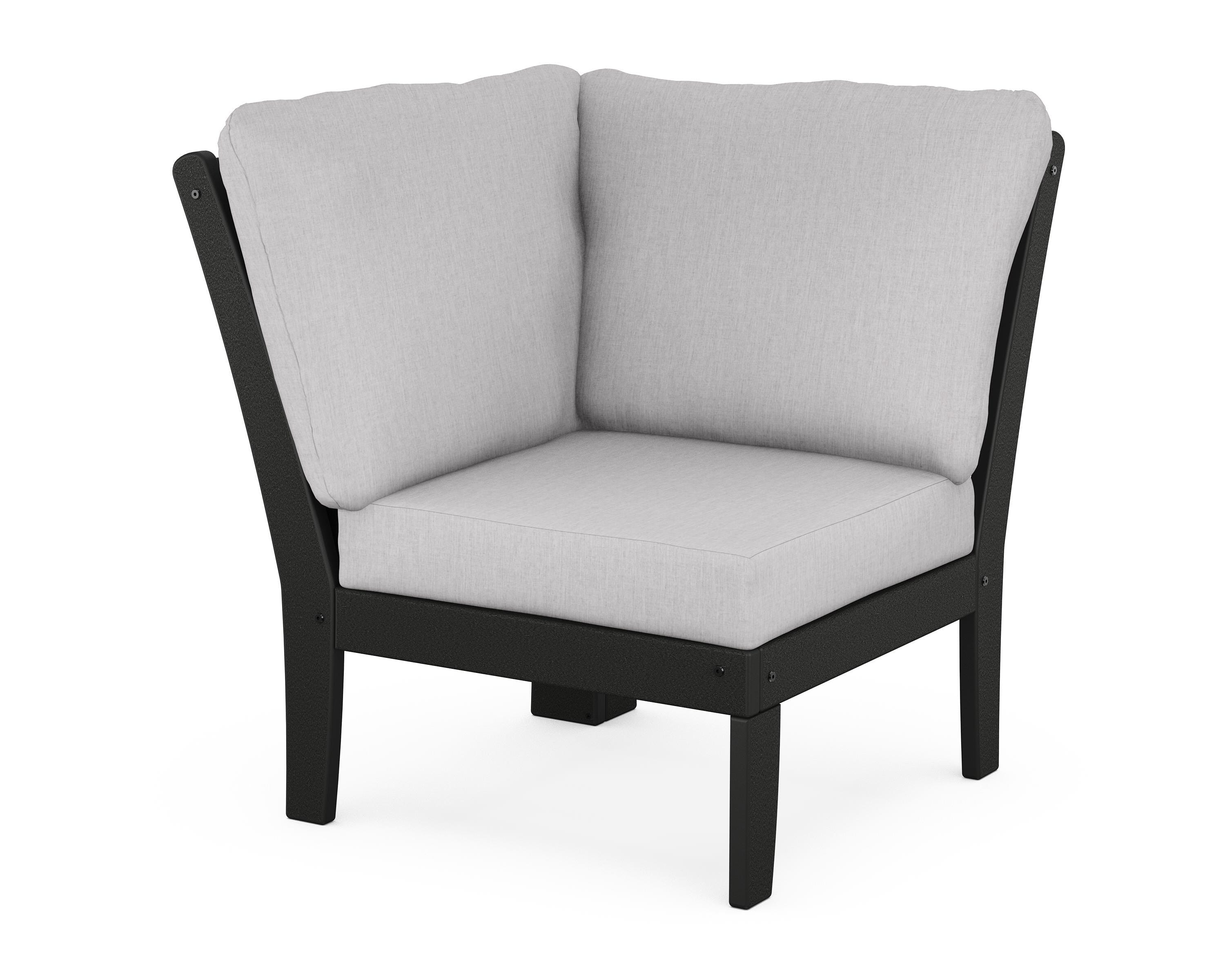 POLYWOOD® Braxton Modular Corner Chair in Black / Granite