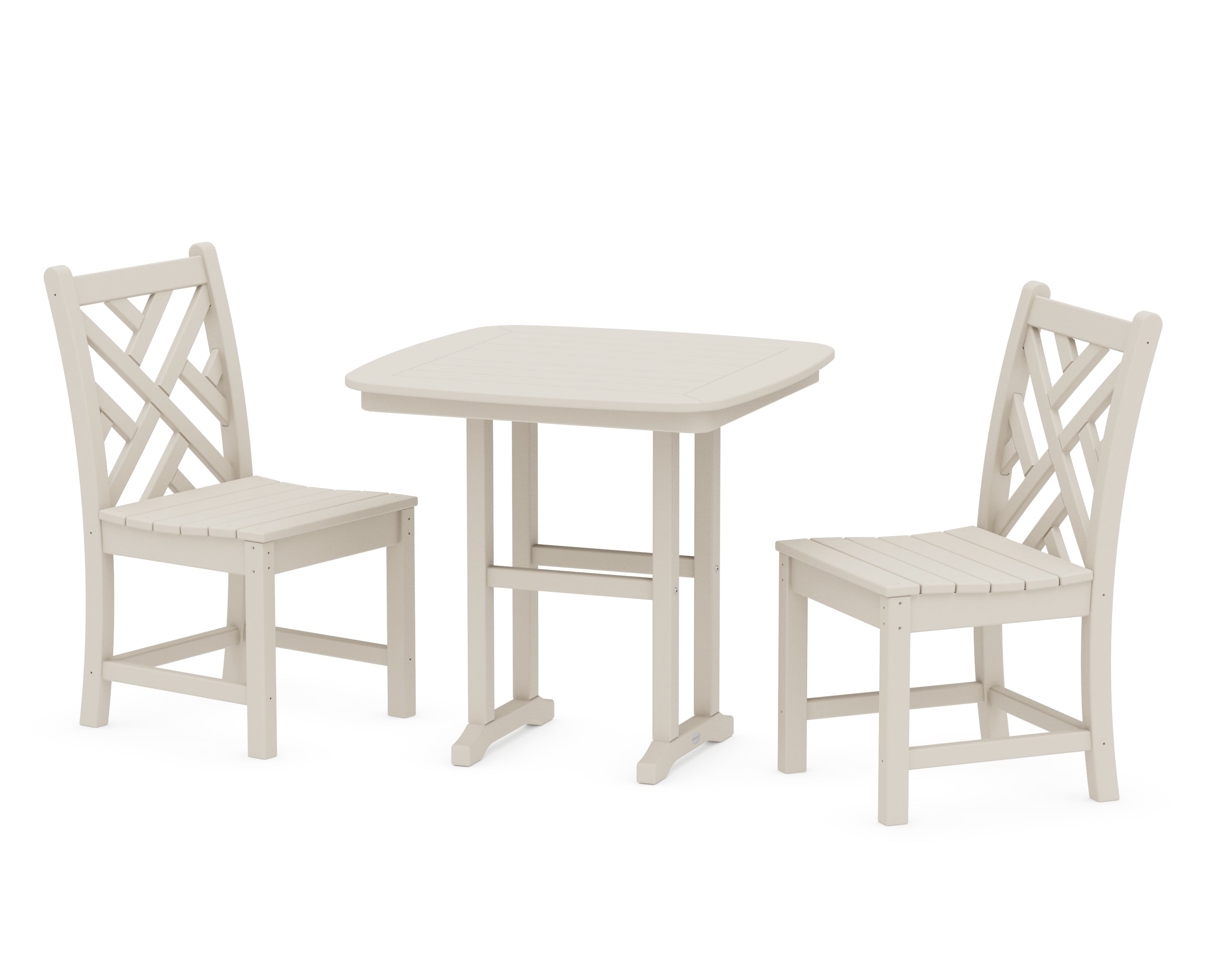 POLYWOOD® Chippendale Side Chair 3-Piece Dining Set in Sand