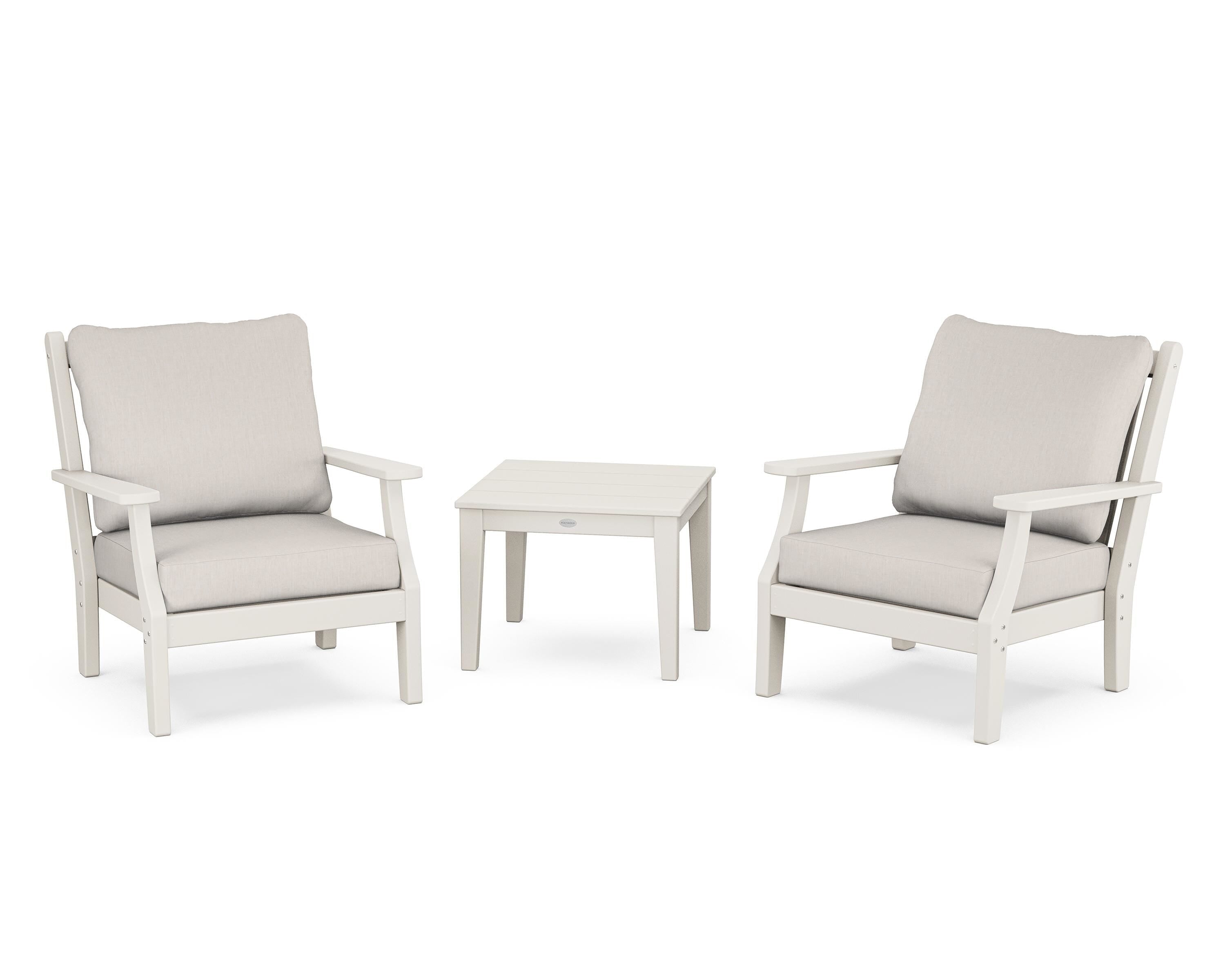 Country Living Wovendale 3-Piece Deep Seating Set in Sand / Cast Ash