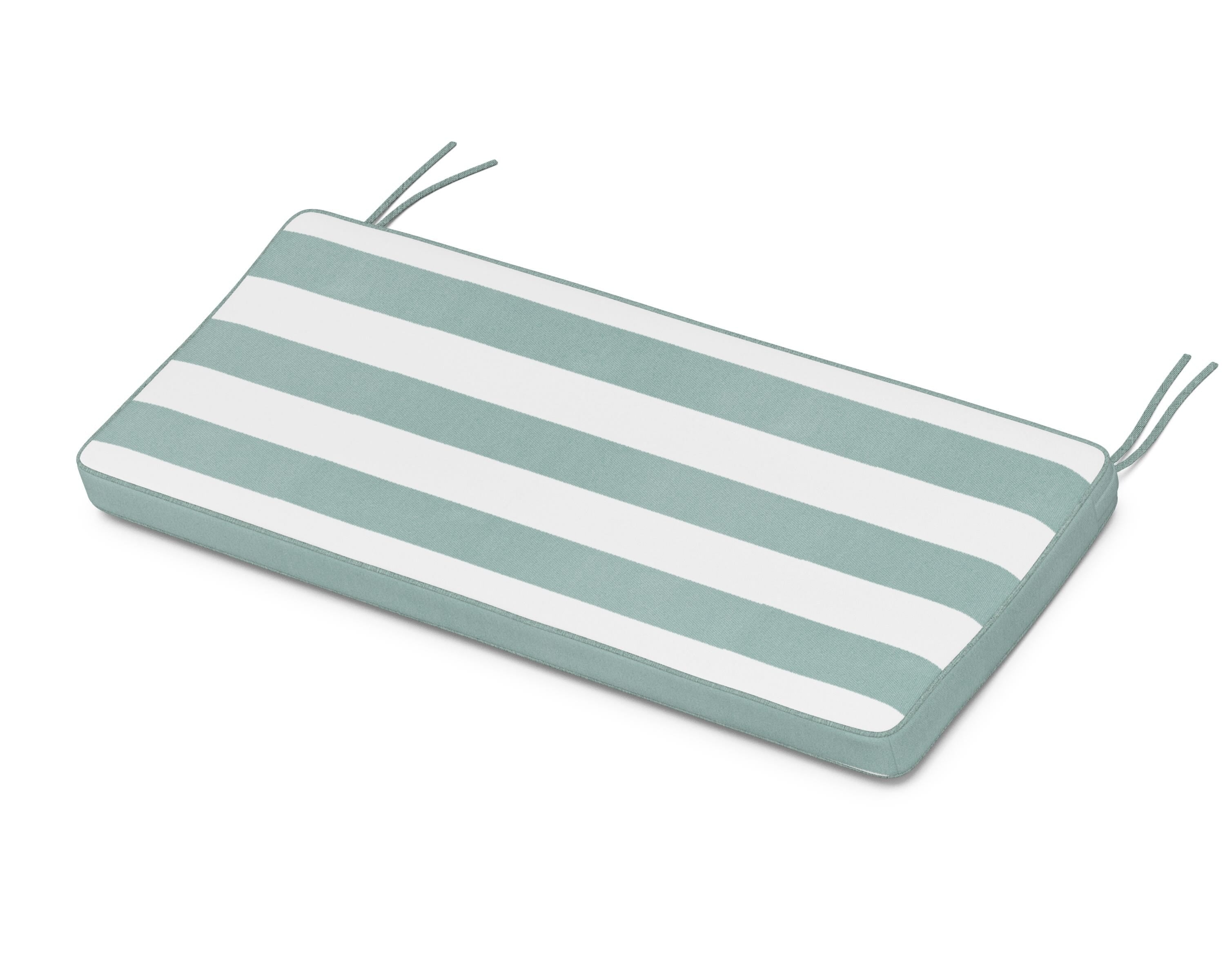 Martha Stewart by POLYWOOD® Chinoiserie Bench Seat Cushion in Cabana Stripe Glacier Spa