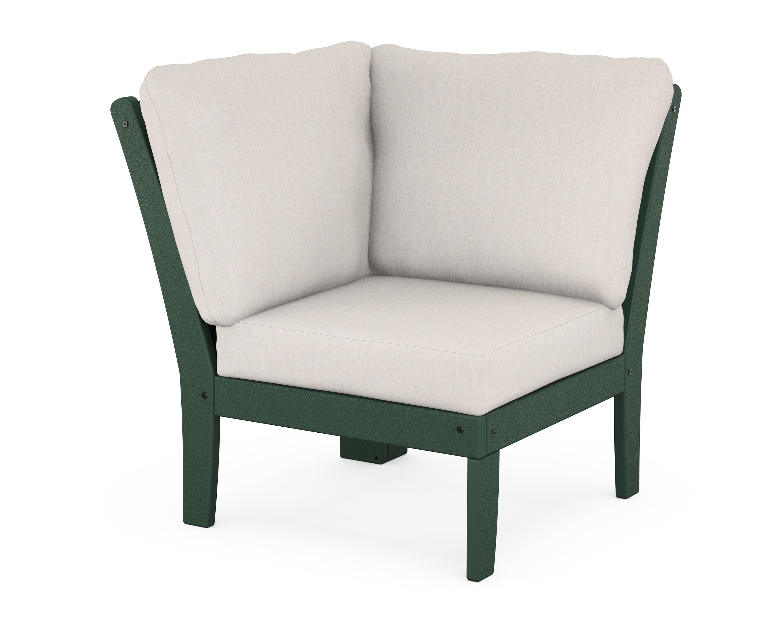 POLYWOOD® Braxton Modular Corner Chair in Green / Cast Ash
