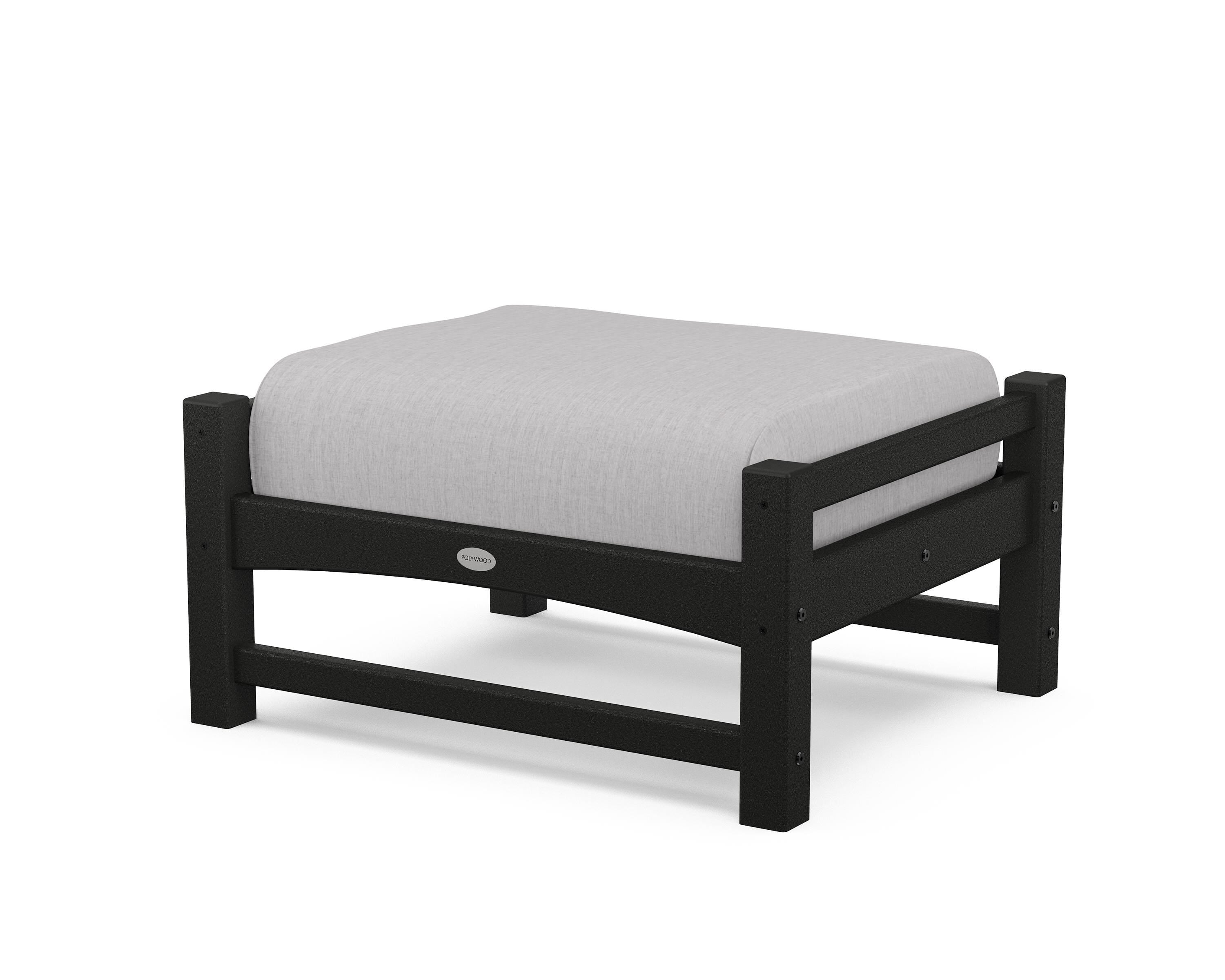 POLYWOOD® Club Ottoman in Black / Granite