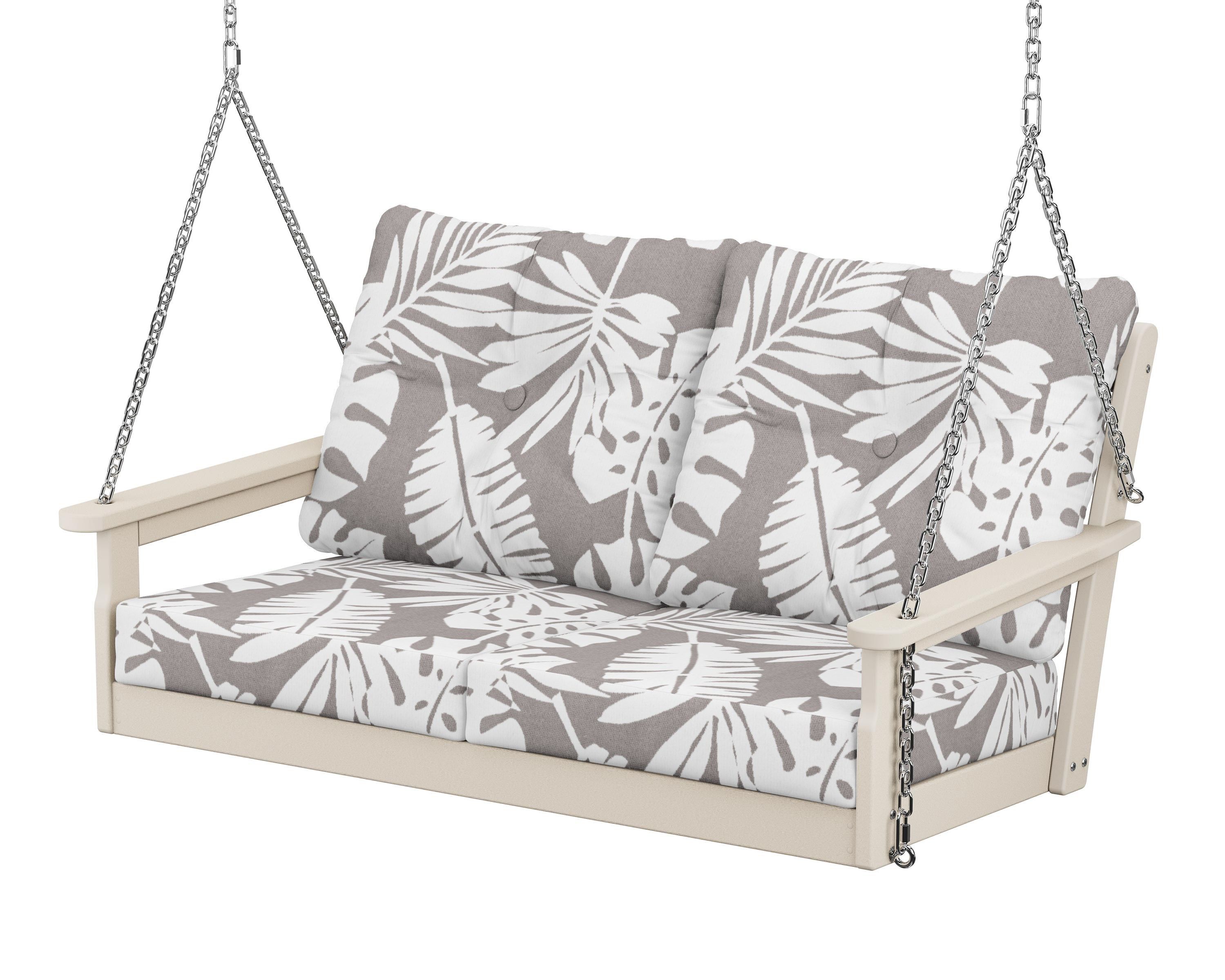 POLYWOOD® Vineyard Deep Seating Swing in Sand / Leaf Grey Mist
