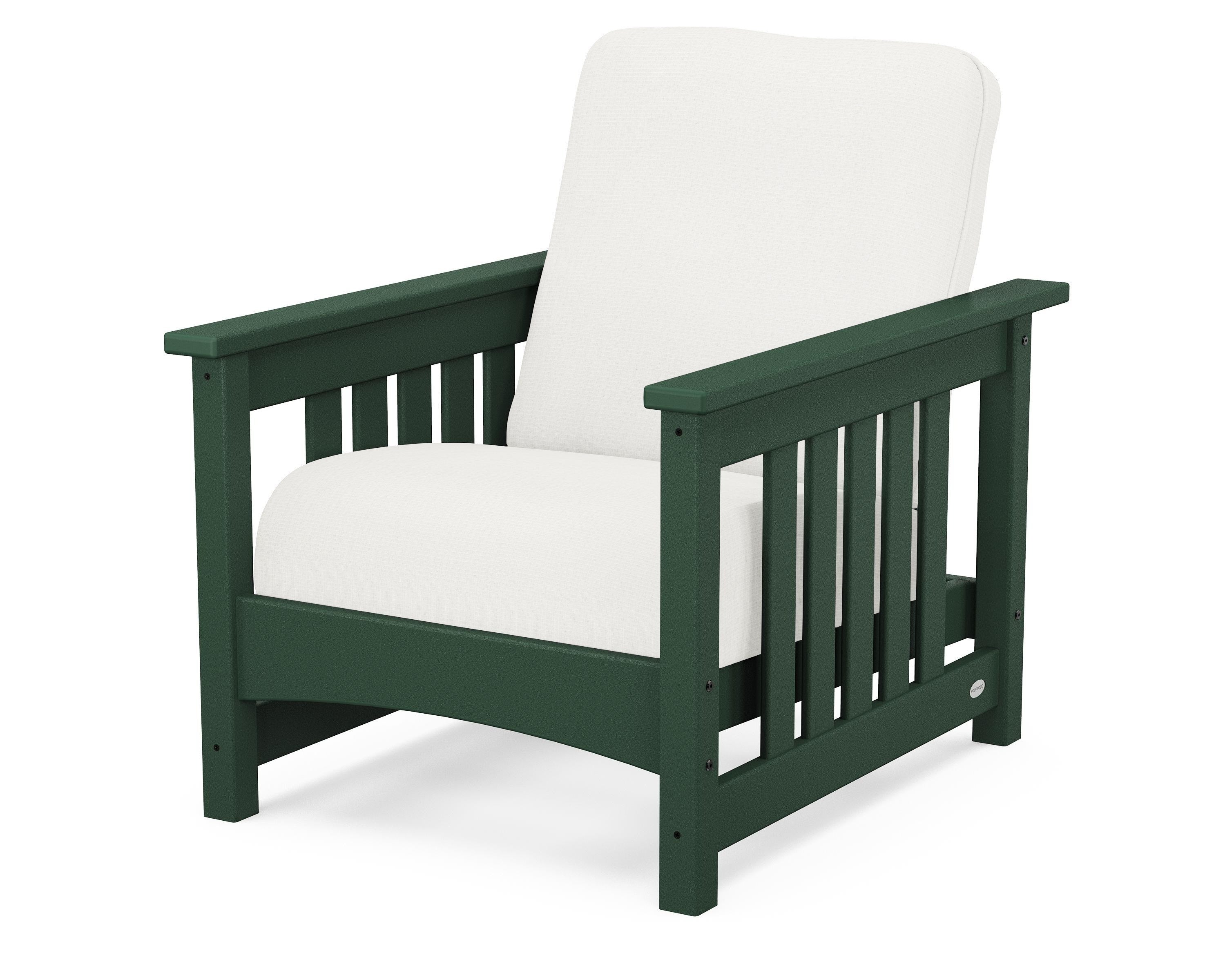 POLYWOOD® Club Mission Chair in Green / Natural Linen