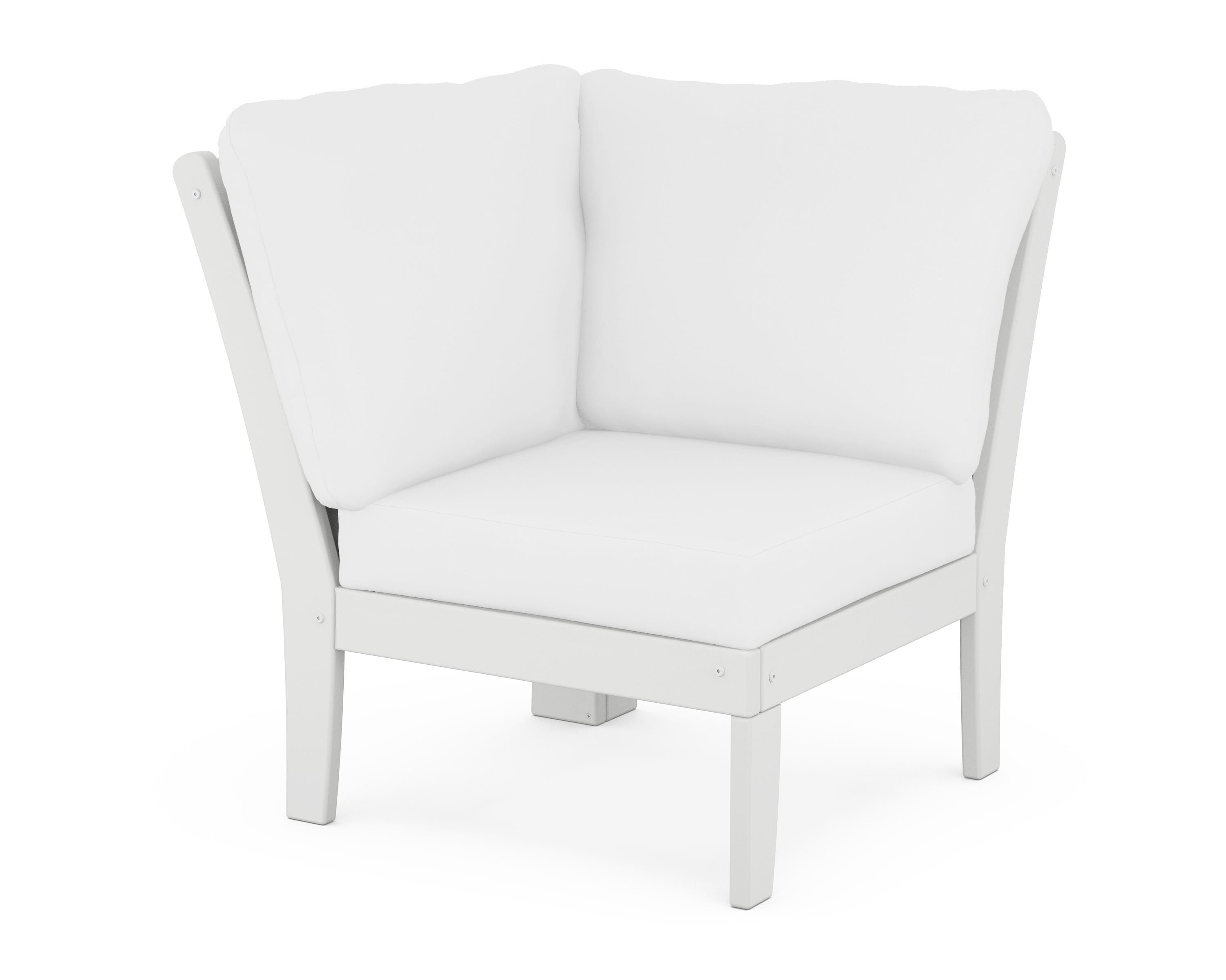 POLYWOOD® Braxton Modular Corner Chair in White / Natural