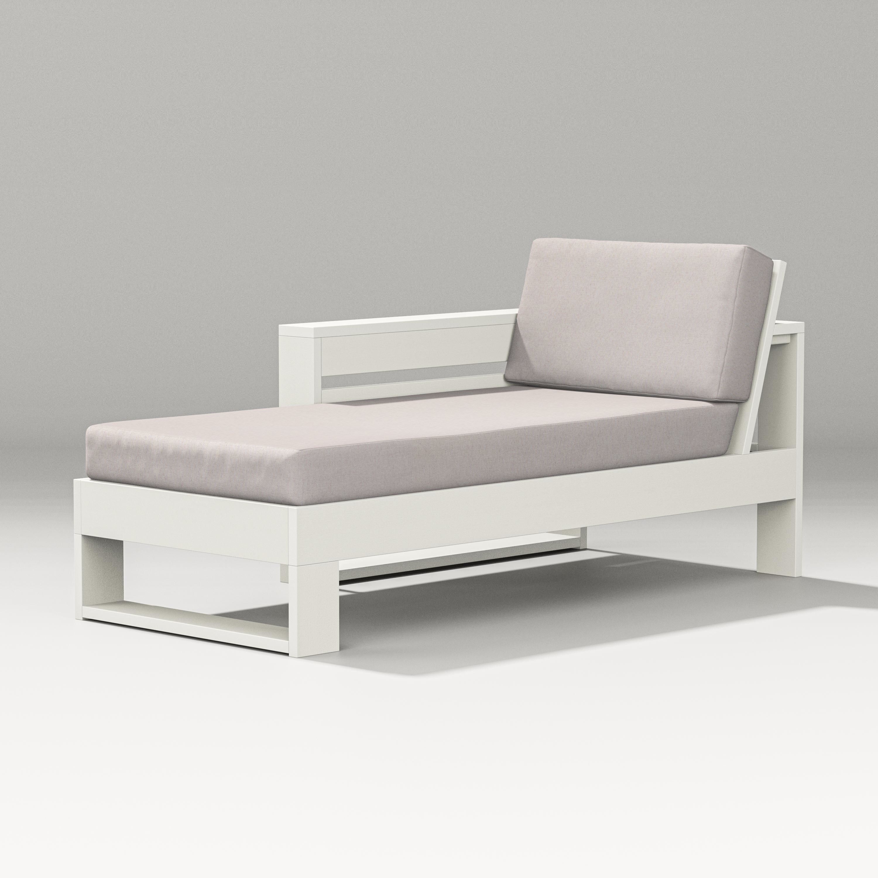 PW Designer Series Latitude Modular Left Arm Chaise in Vintage White / Dune Burlap