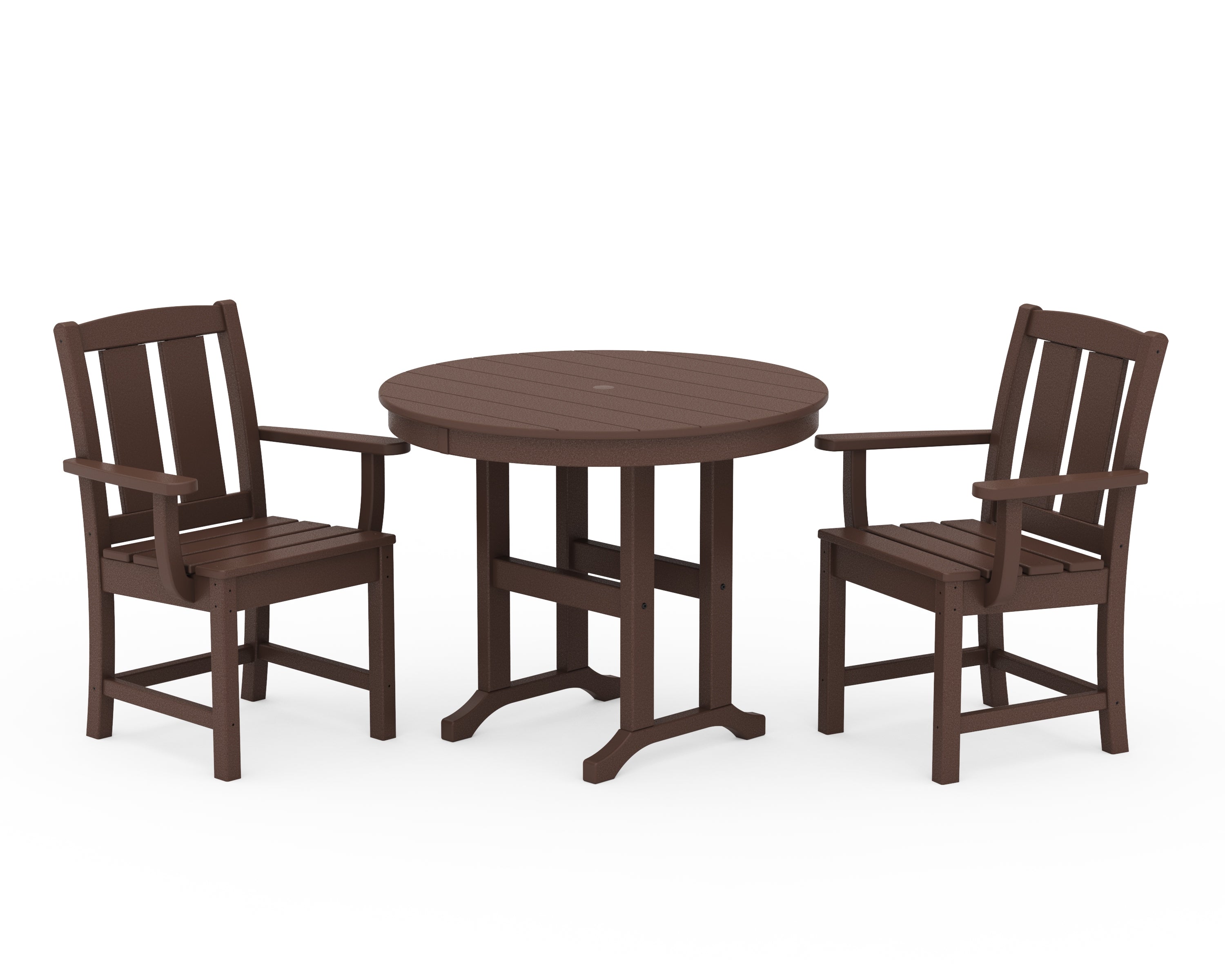 POLYWOOD® Mission 3-Piece Farmhouse Dining Set in Mahogany