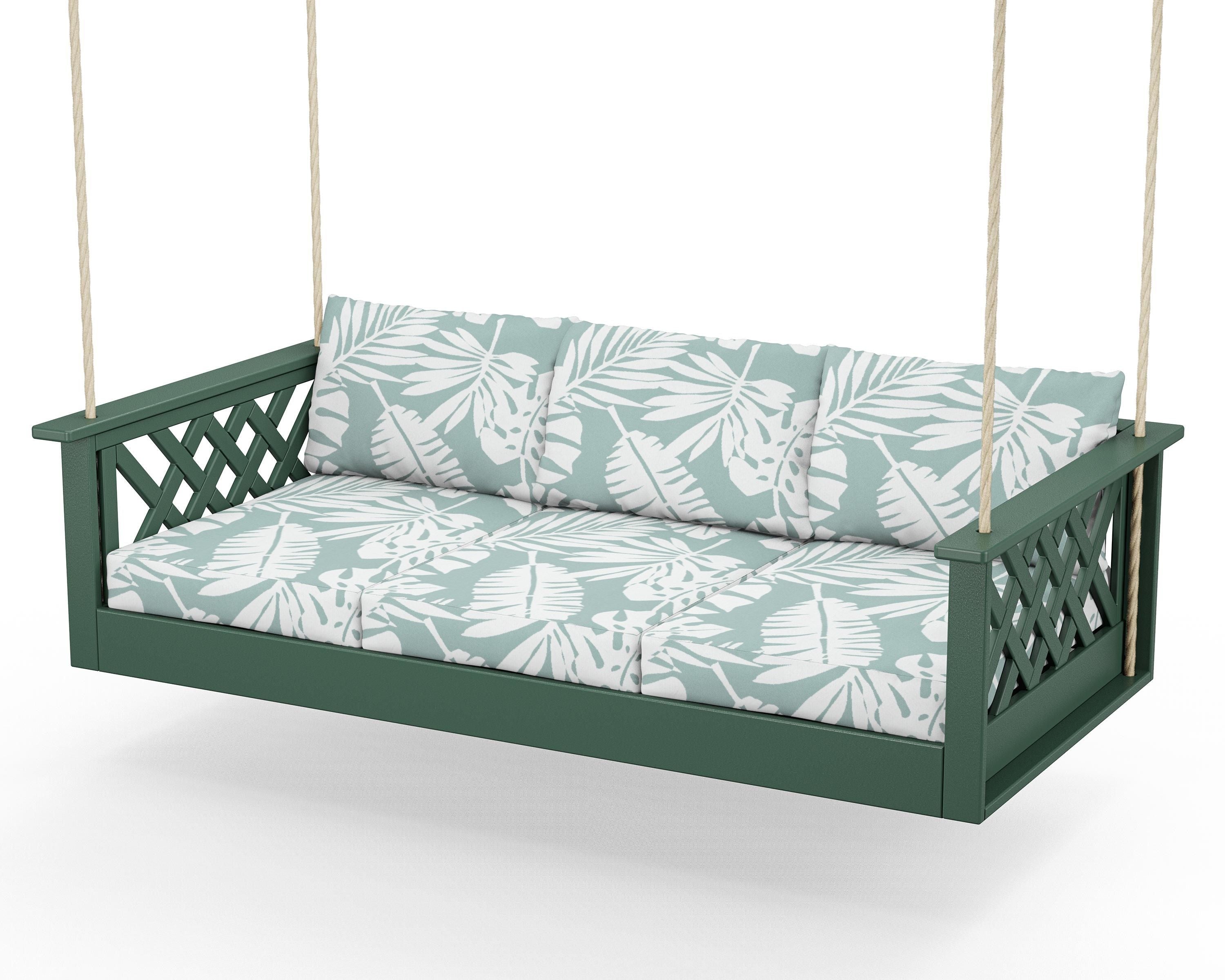 Country Living Wovendale Daybed Swing in Green / Leaf Glacier Spa