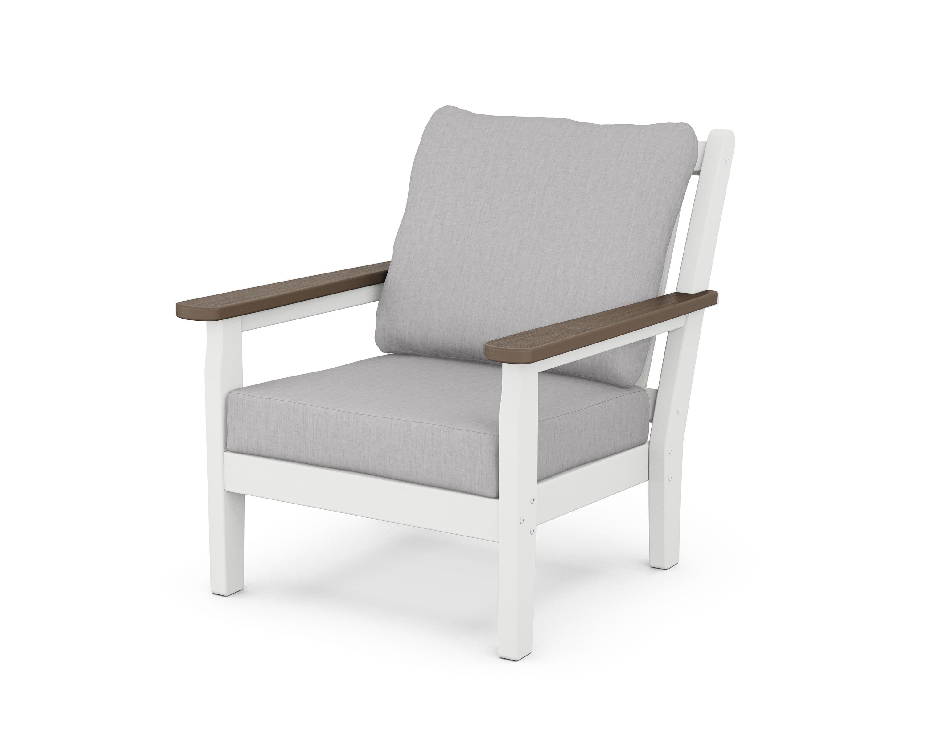 POLYWOOD® Chippendale Deep Seating Chair in White / Kona / Granite