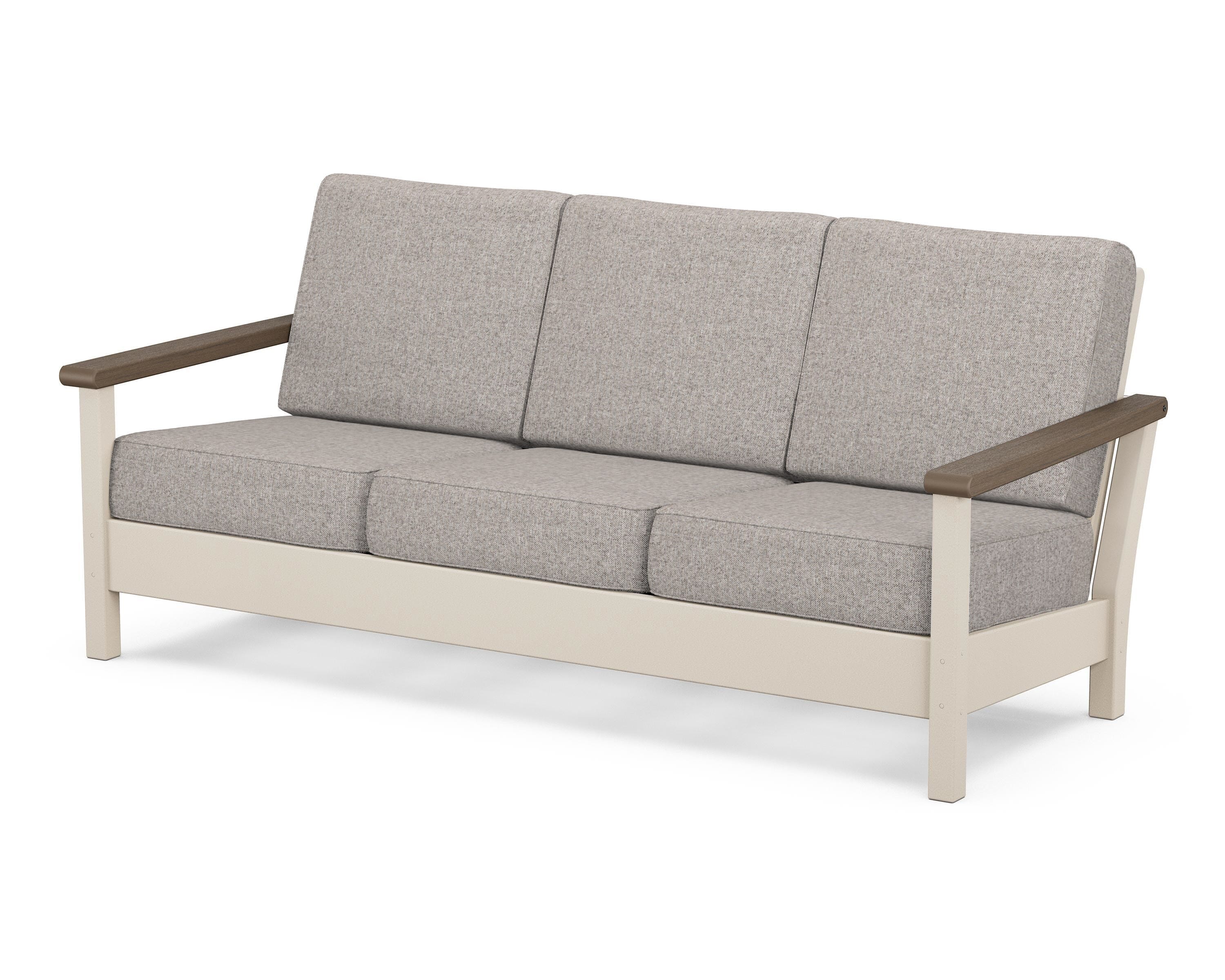 POLYWOOD® Harbour Deep Seating Sofa in Sand / Kona / Weathered Tweed