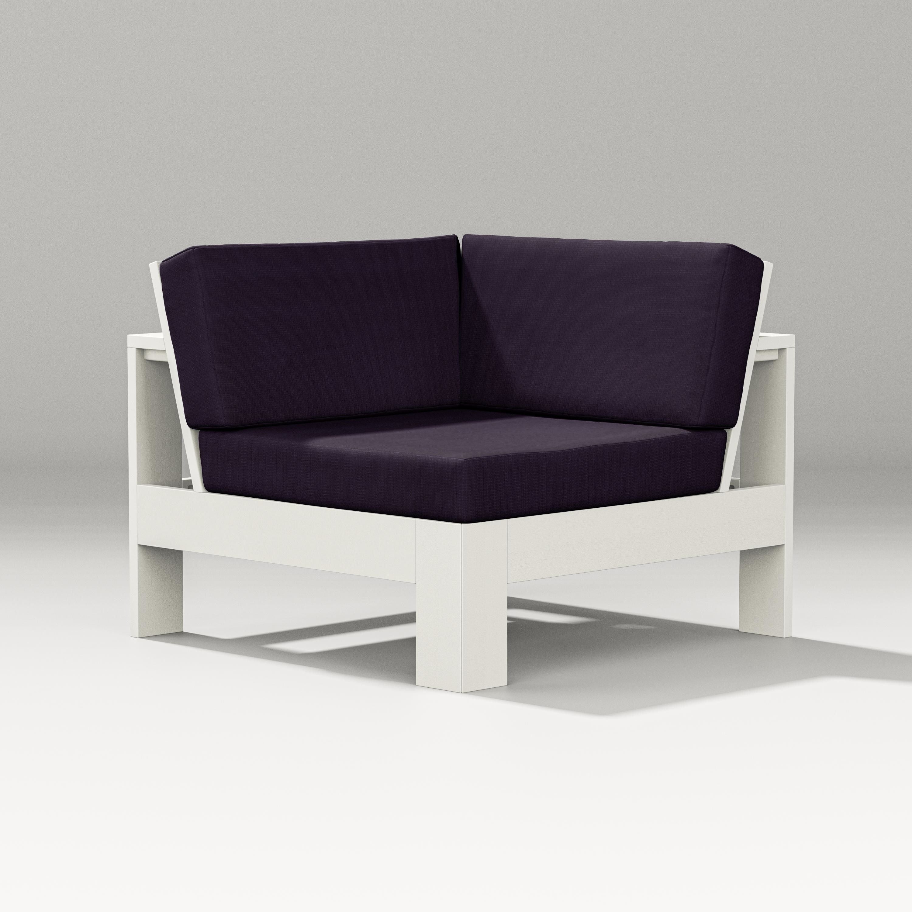 PW Designer Series Latitude Modular Corner Chair in Vintage White / Navy Linen