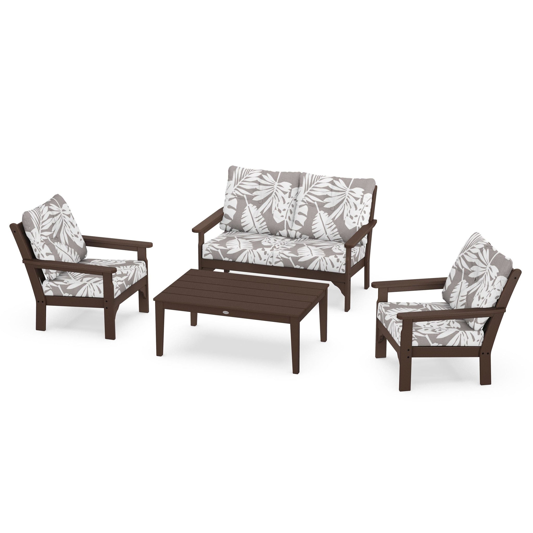 Vineyard 4 Piece Deep Seating Set - Mahogany