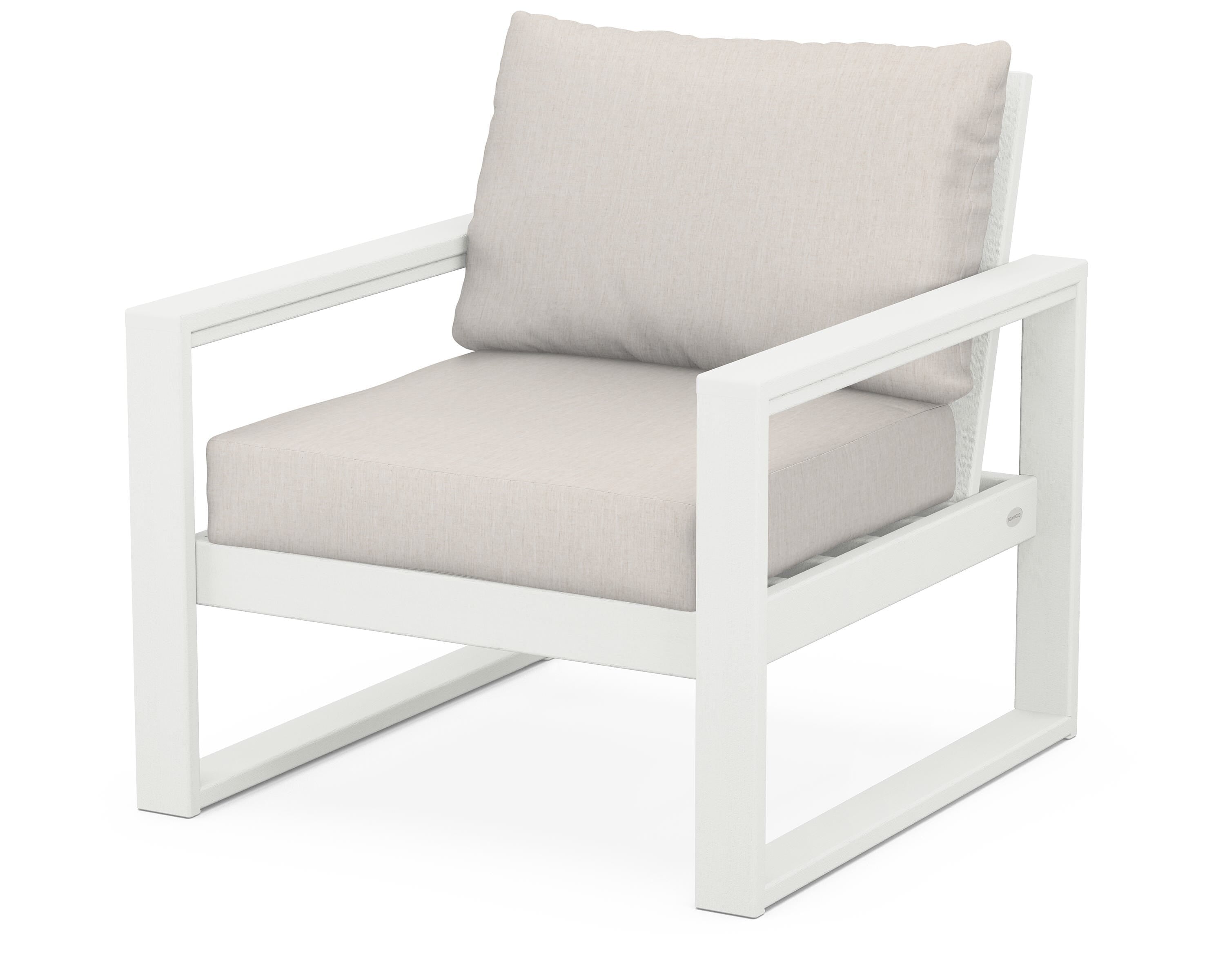 POLYWOOD® EDGE Club Chair in Vintage White / Cast Ash