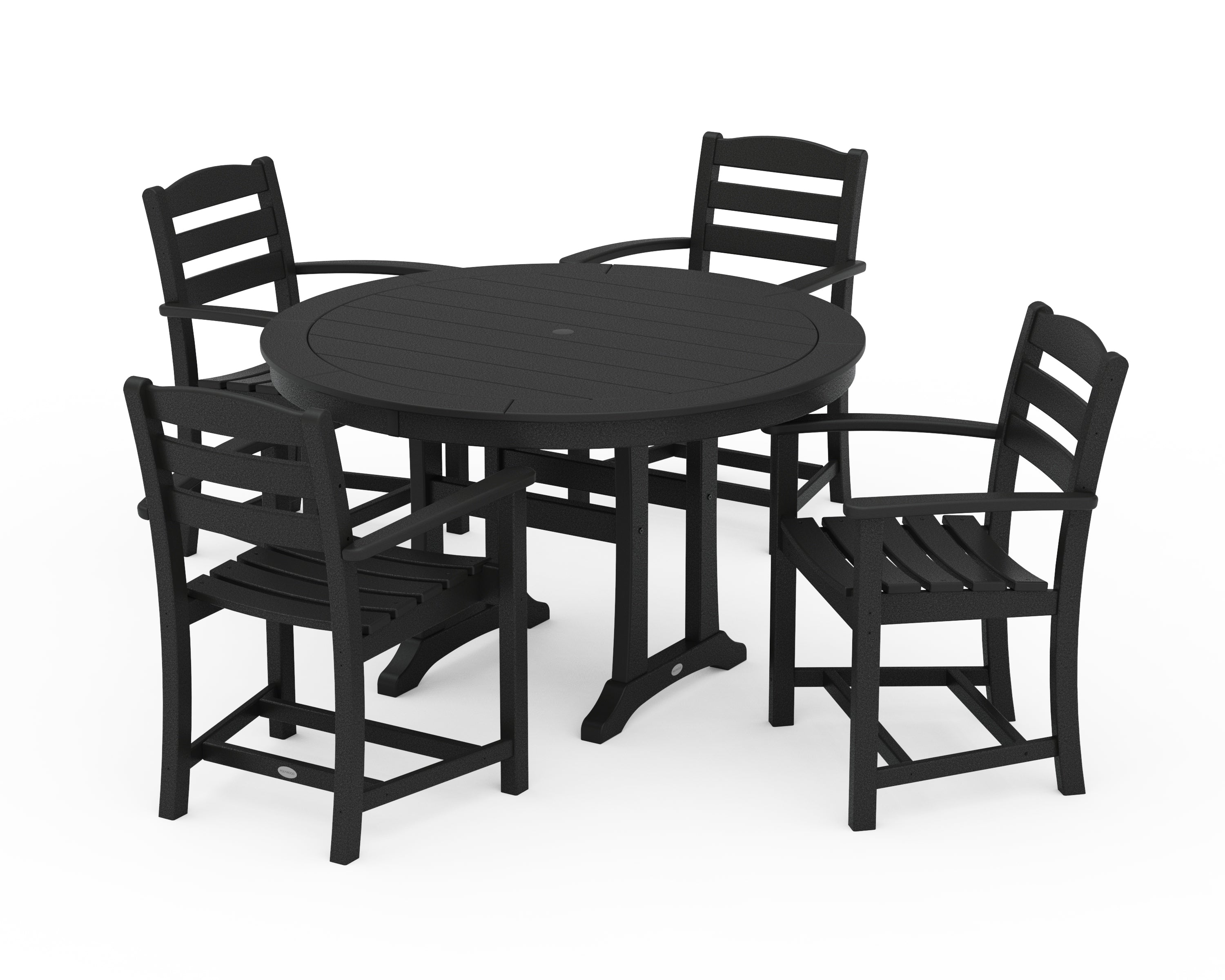 POLYWOOD® La Casa Café 5-Piece Arm Chair Dining Set in Black