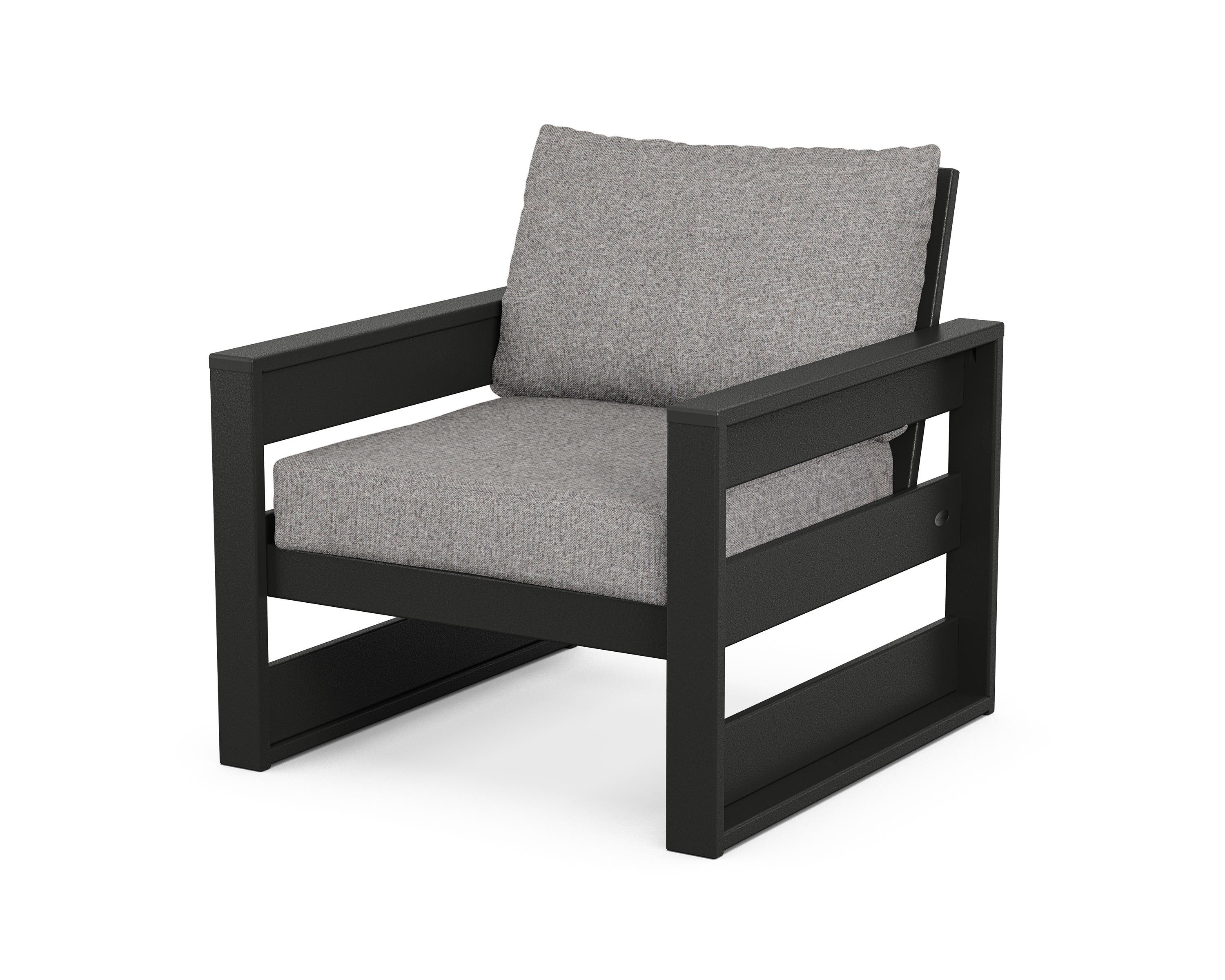 POLYWOOD® Westport Club Chair in Black / Grey Mist