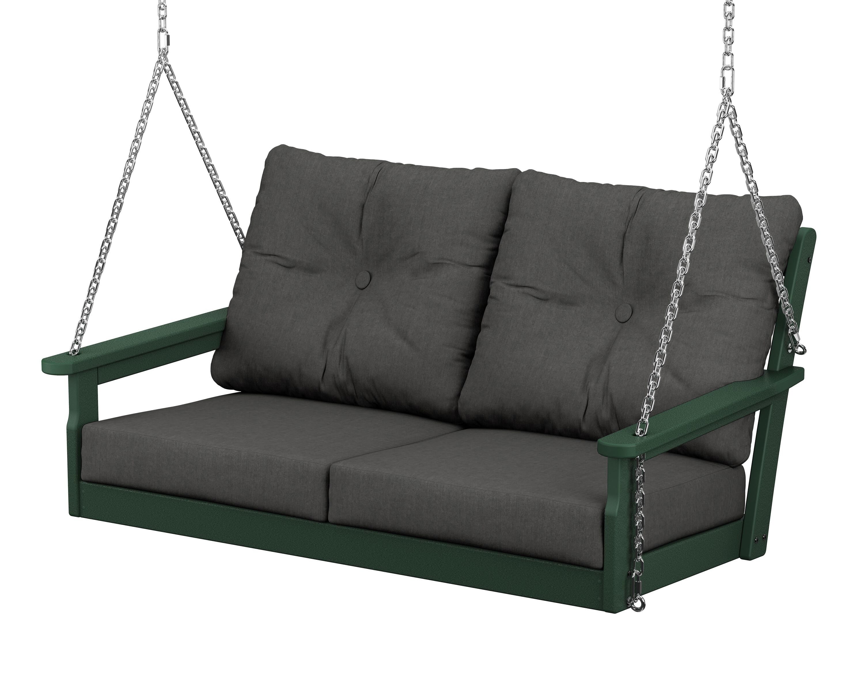 POLYWOOD® Vineyard Deep Seating Swing in Green / Spectrum Carbon