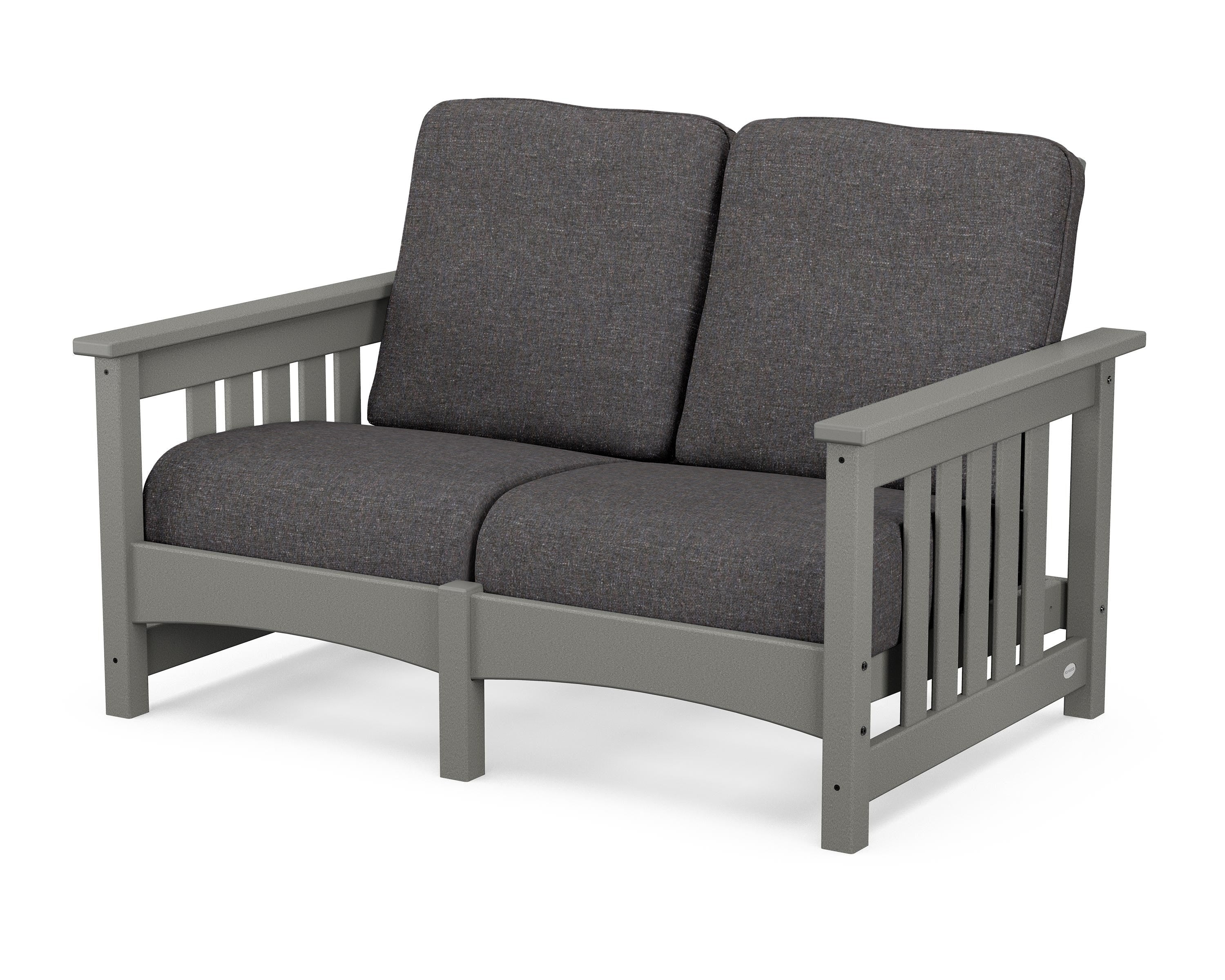 POLYWOOD® Club Mission Loveseat in Slate Grey / Ash Charcoal