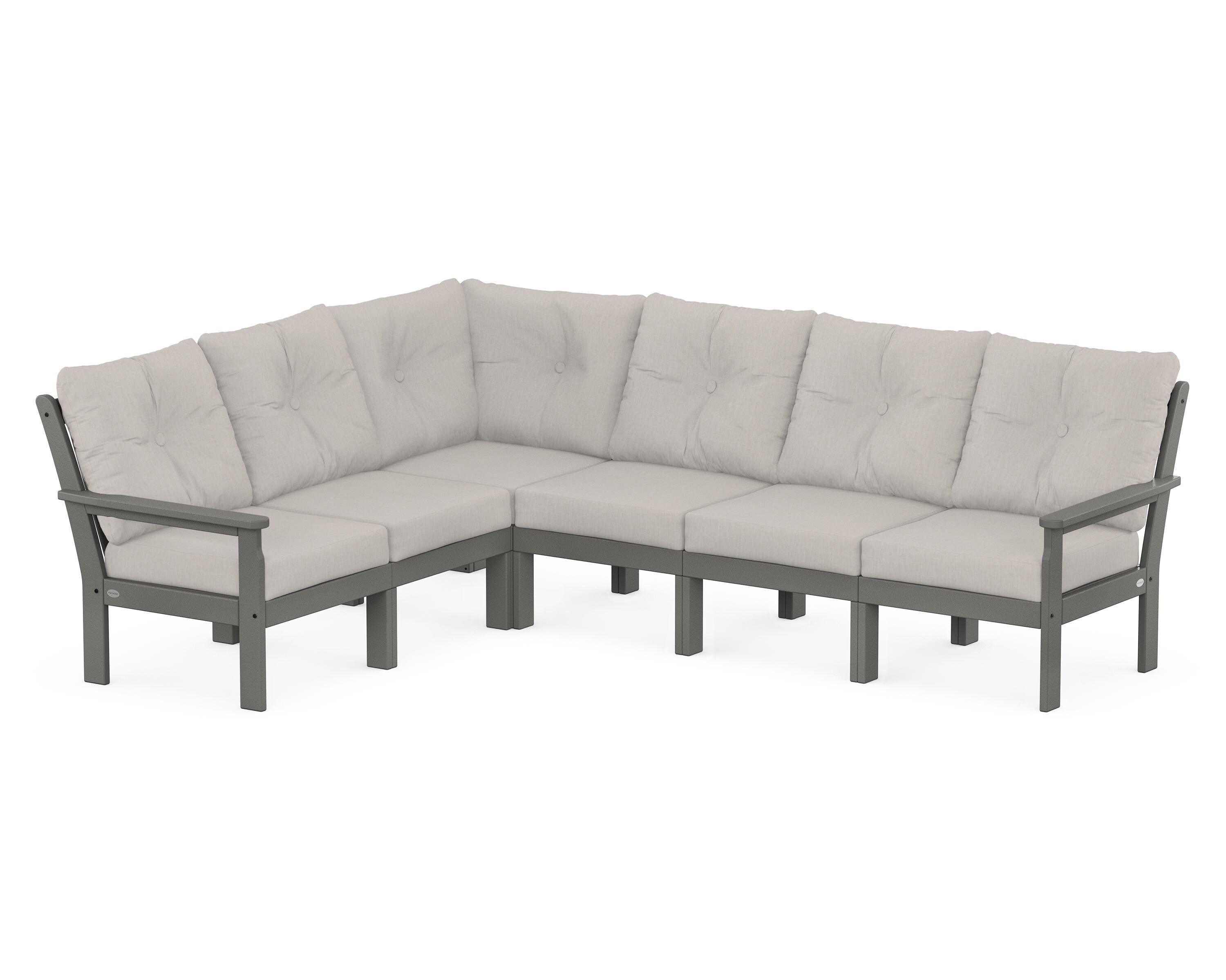 POLYWOOD® Vineyard 6-Piece Sectional in Slate Grey / Cast Ash