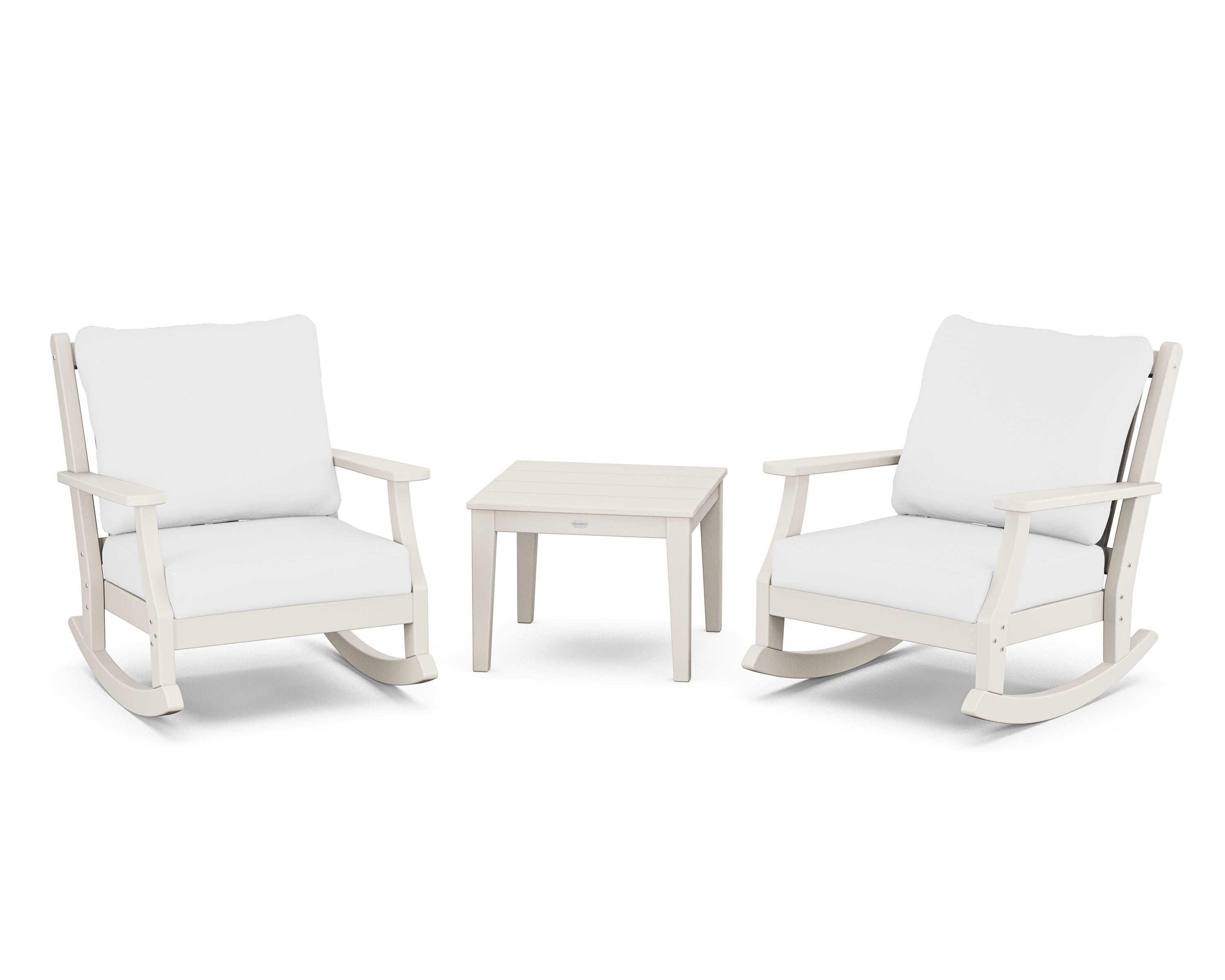 Country Living Wovendale 3-Piece Deep Seating Rocker Set in Sand / Natural