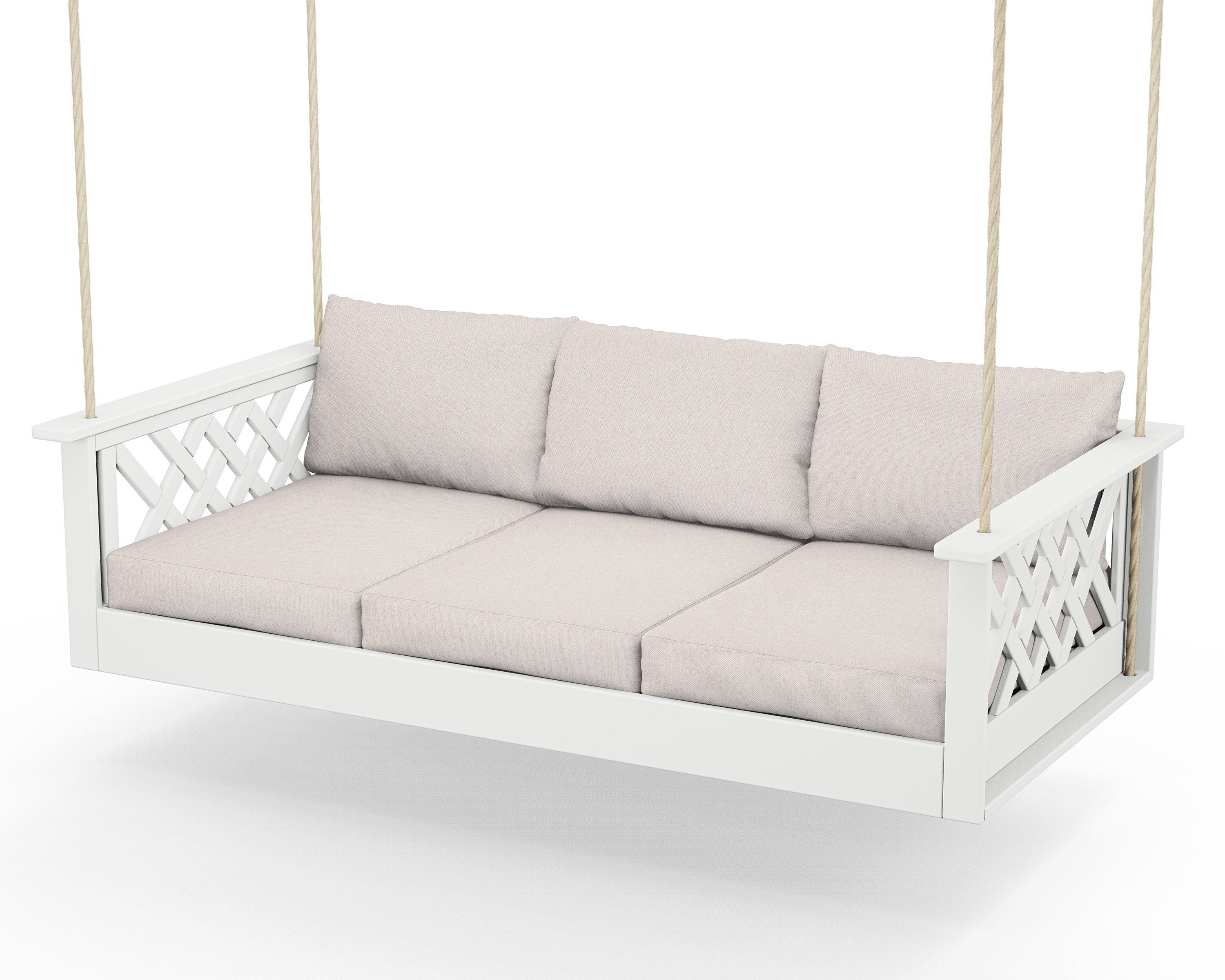 Country Living Wovendale Daybed Swing in White / Dune Burlap