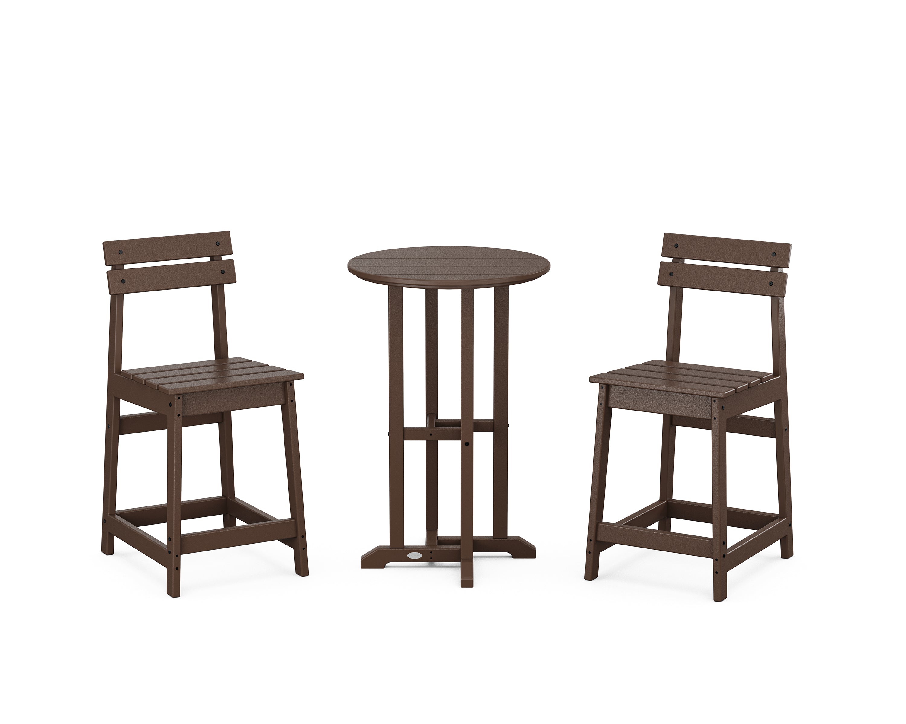 POLYWOOD® Modern Studio Plaza 3-Piece Bistro Counter Set in Mahogany