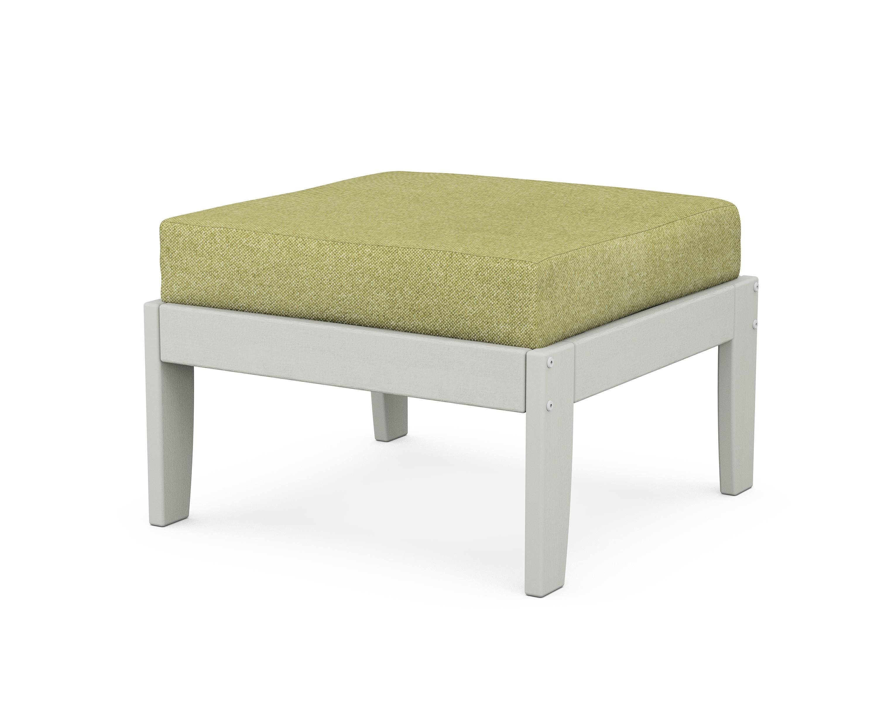 Unbranded Modular Ottoman - Classic in Vintage White / Chartreuse Boucle