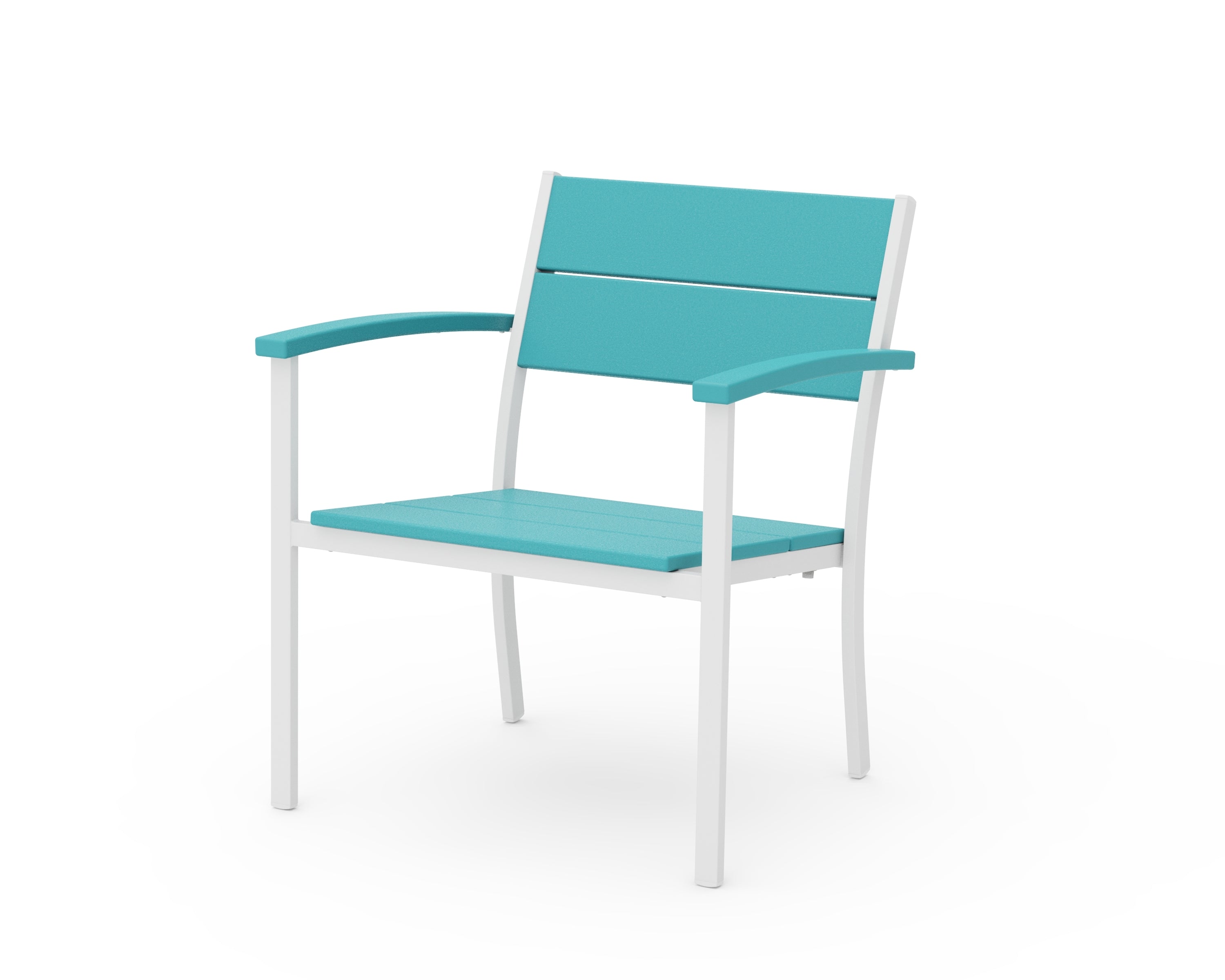 POLYWOOD® Main Street Stacking Lounge Arm Chair in White / Aruba