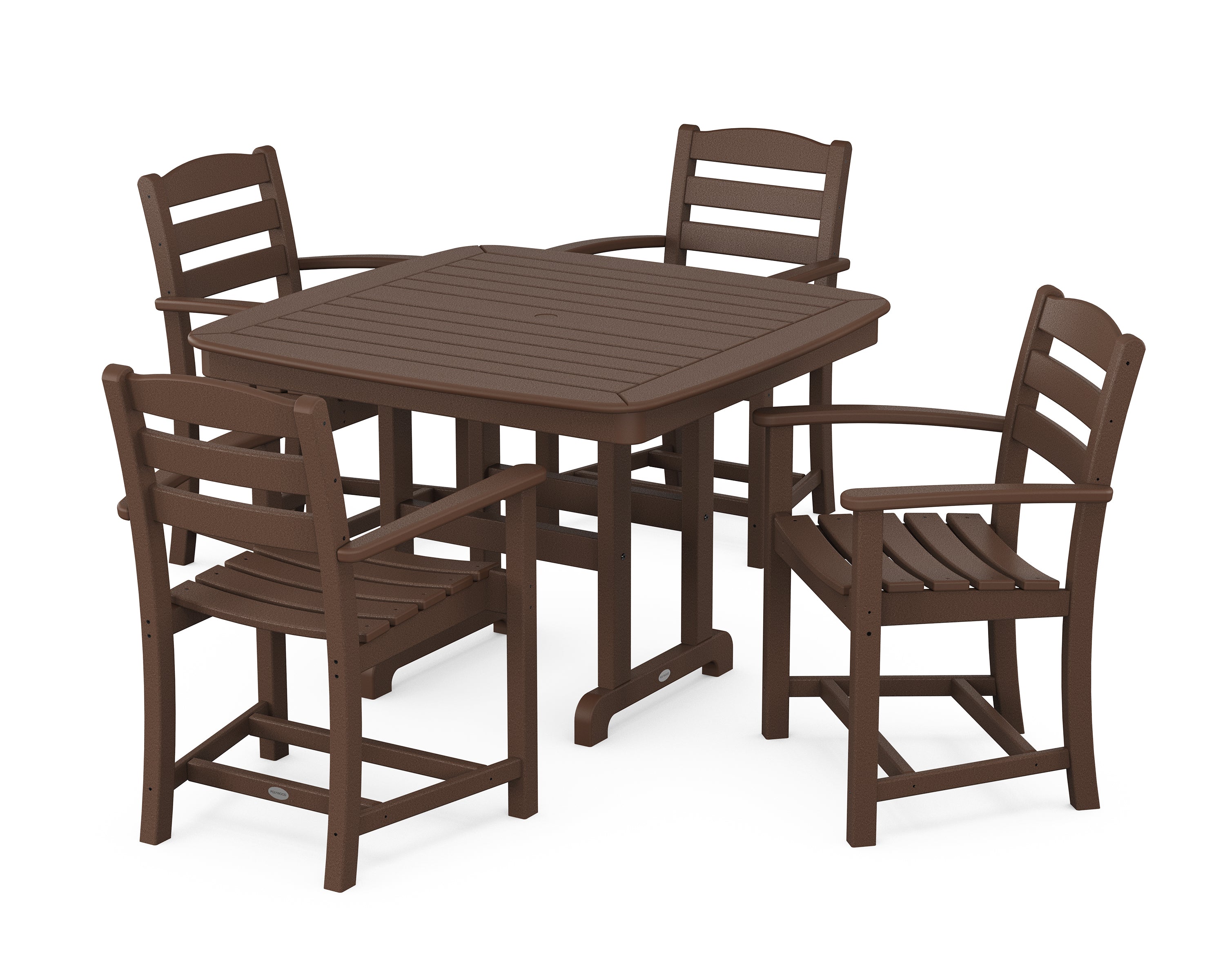 POLYWOOD® La Casa Café 5-Piece Dining Set with Trestle Legs in Mahogany