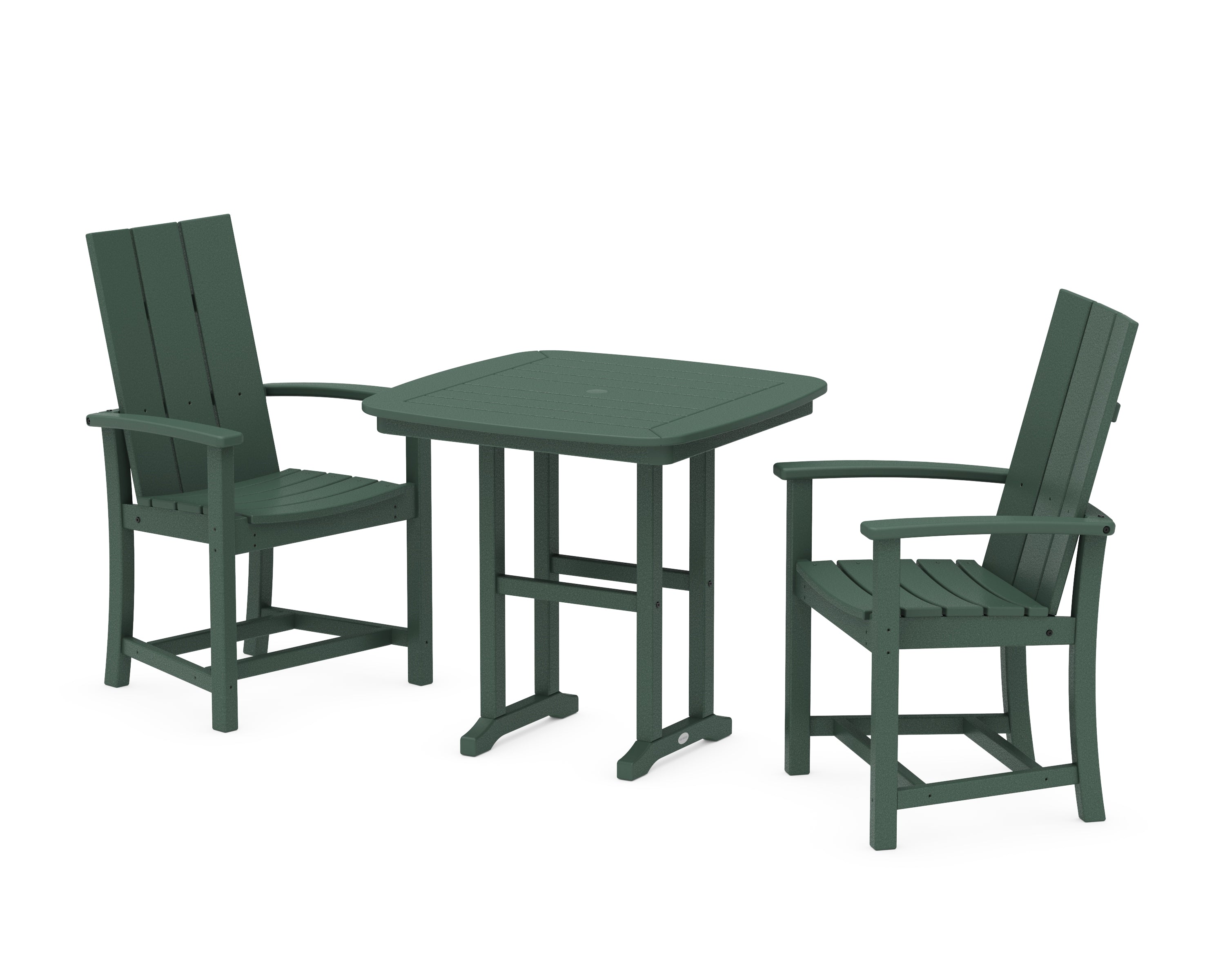 POLYWOOD® Modern Adirondack 3-Piece Dining Set in Green