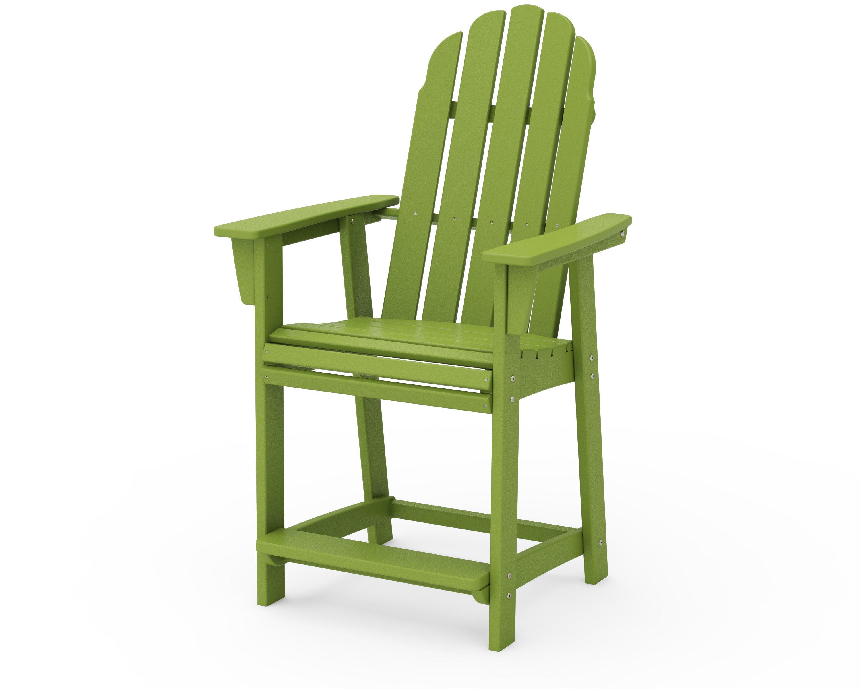 POLYWOOD® Vineyard Curveback Adirondack Counter Chair in Lime
