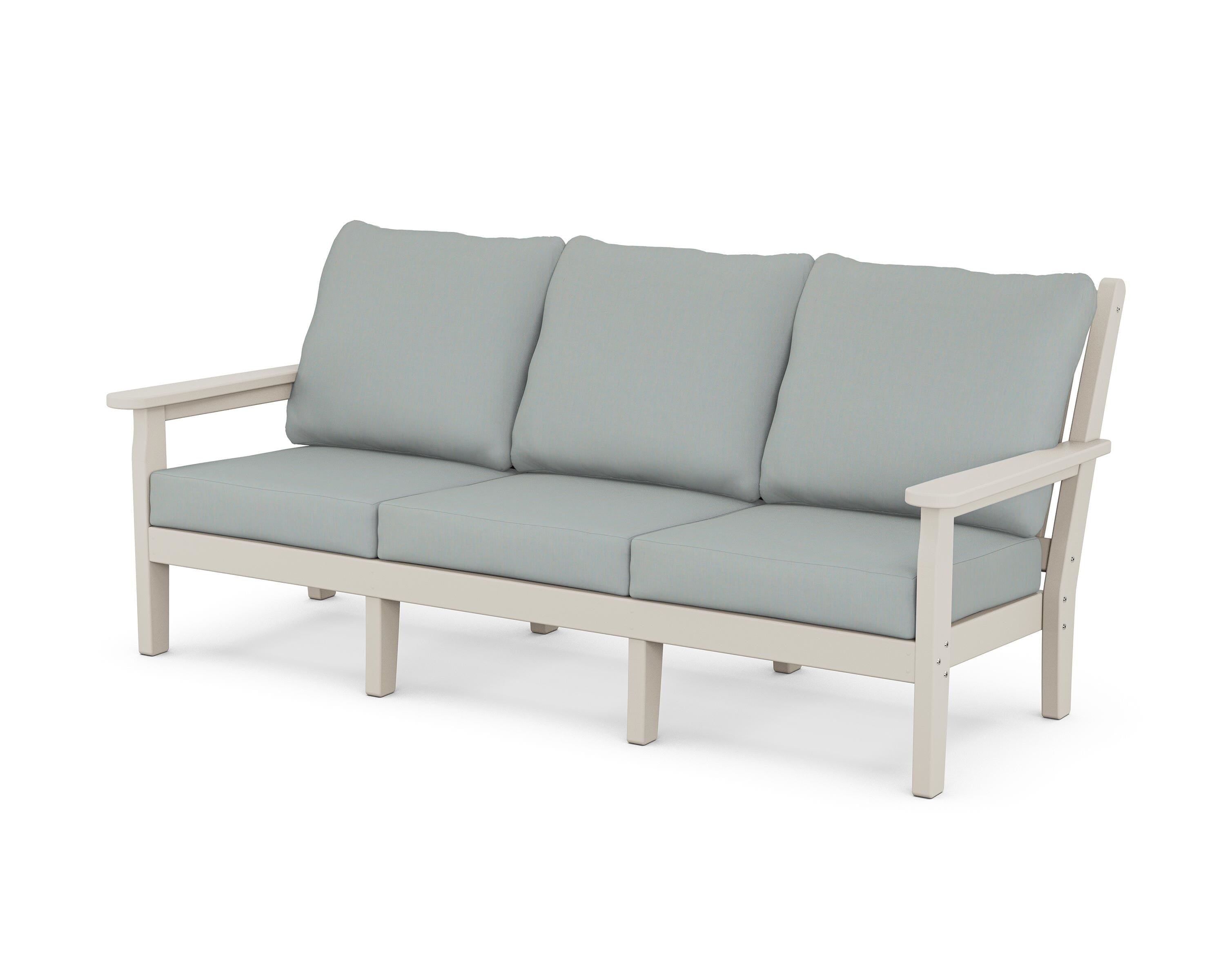 POLYWOOD® Chippendale Deep Seating Sofa in Sand / Spa