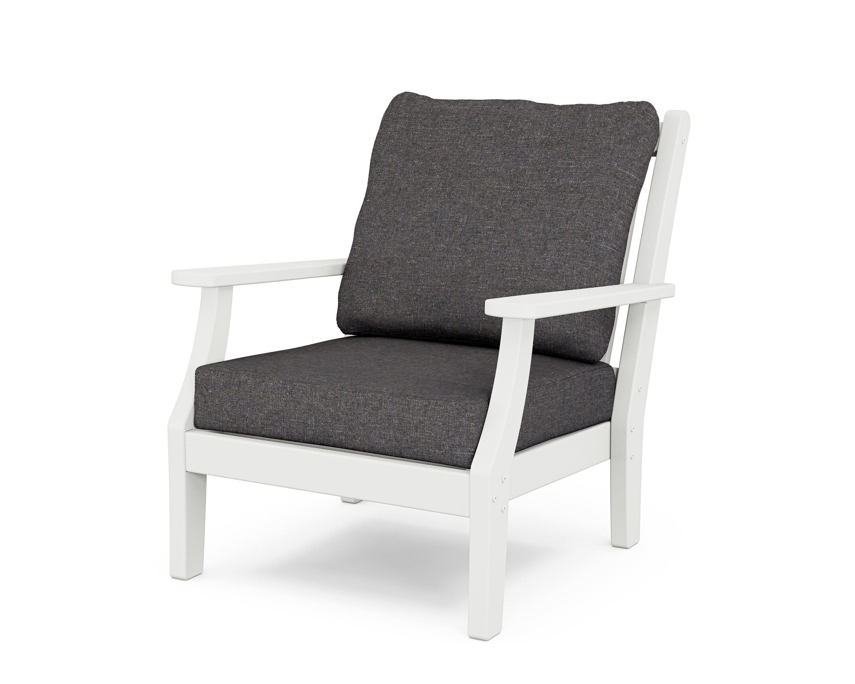 Country Living Wovendale Deep Seating Chair in White / Ash Charcoal