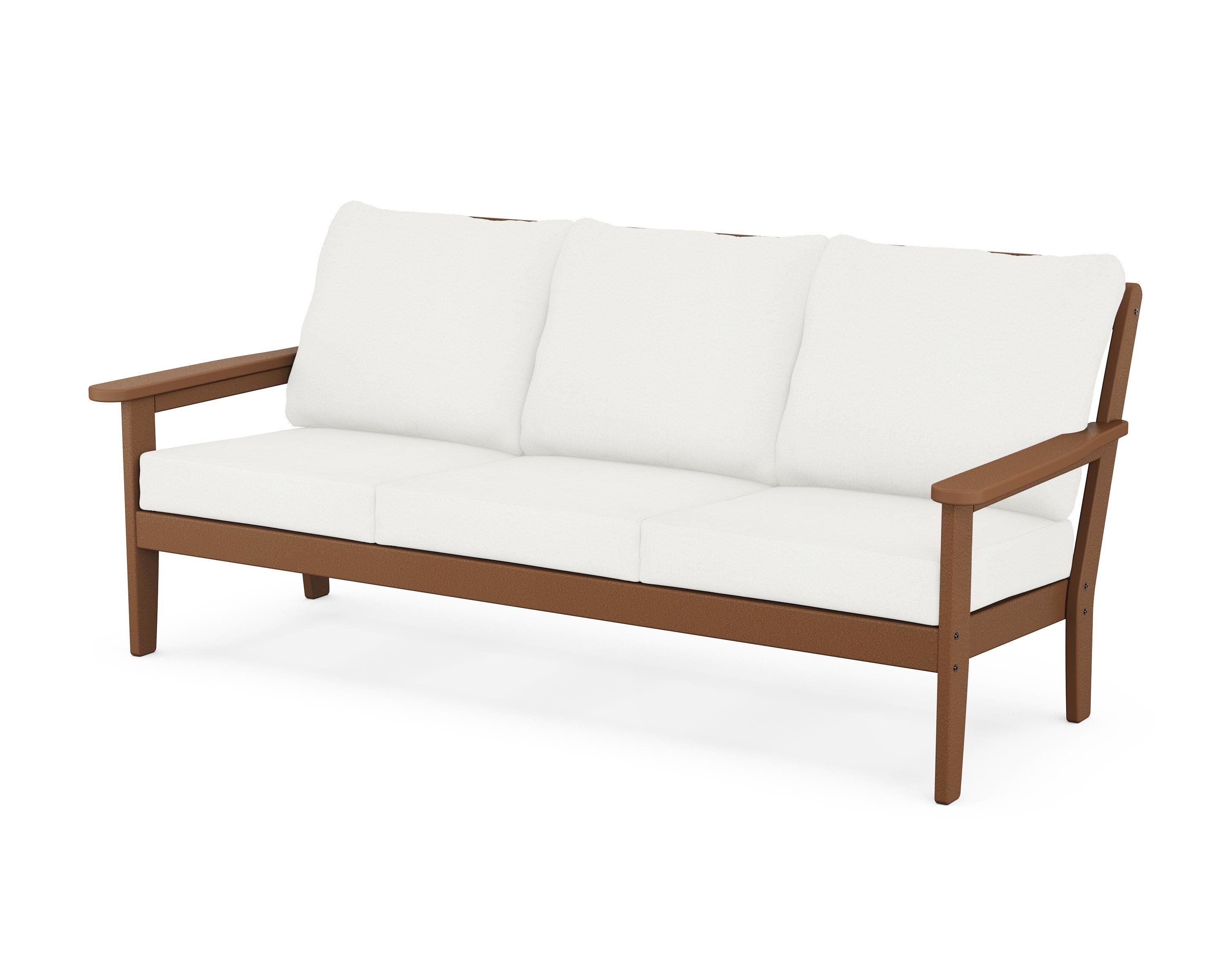 Country Living Cottage Deep Seating Sofa in Teak / Natural Linen