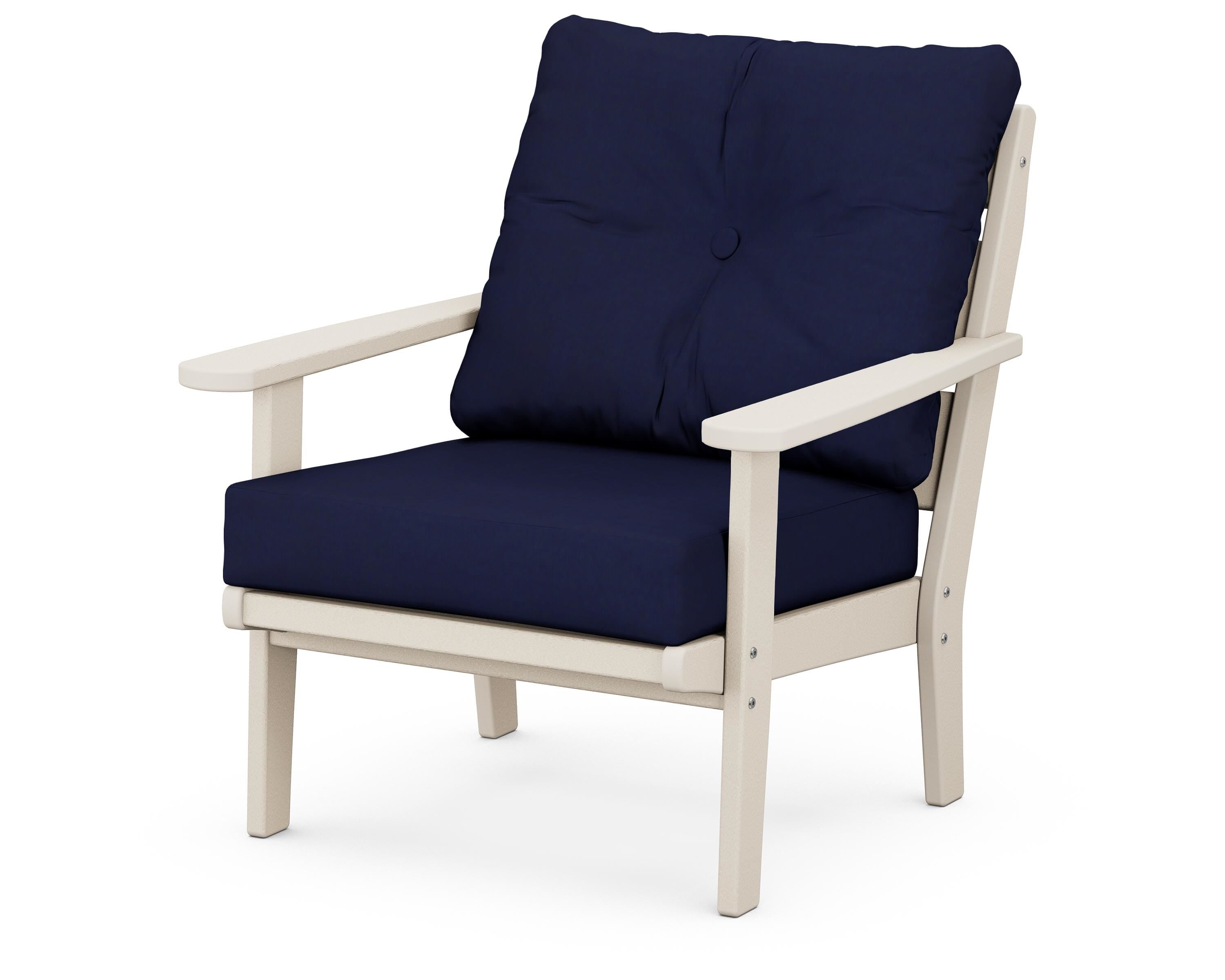 POLYWOOD® Lakeside Deep Seating Chair in Sand / Navy